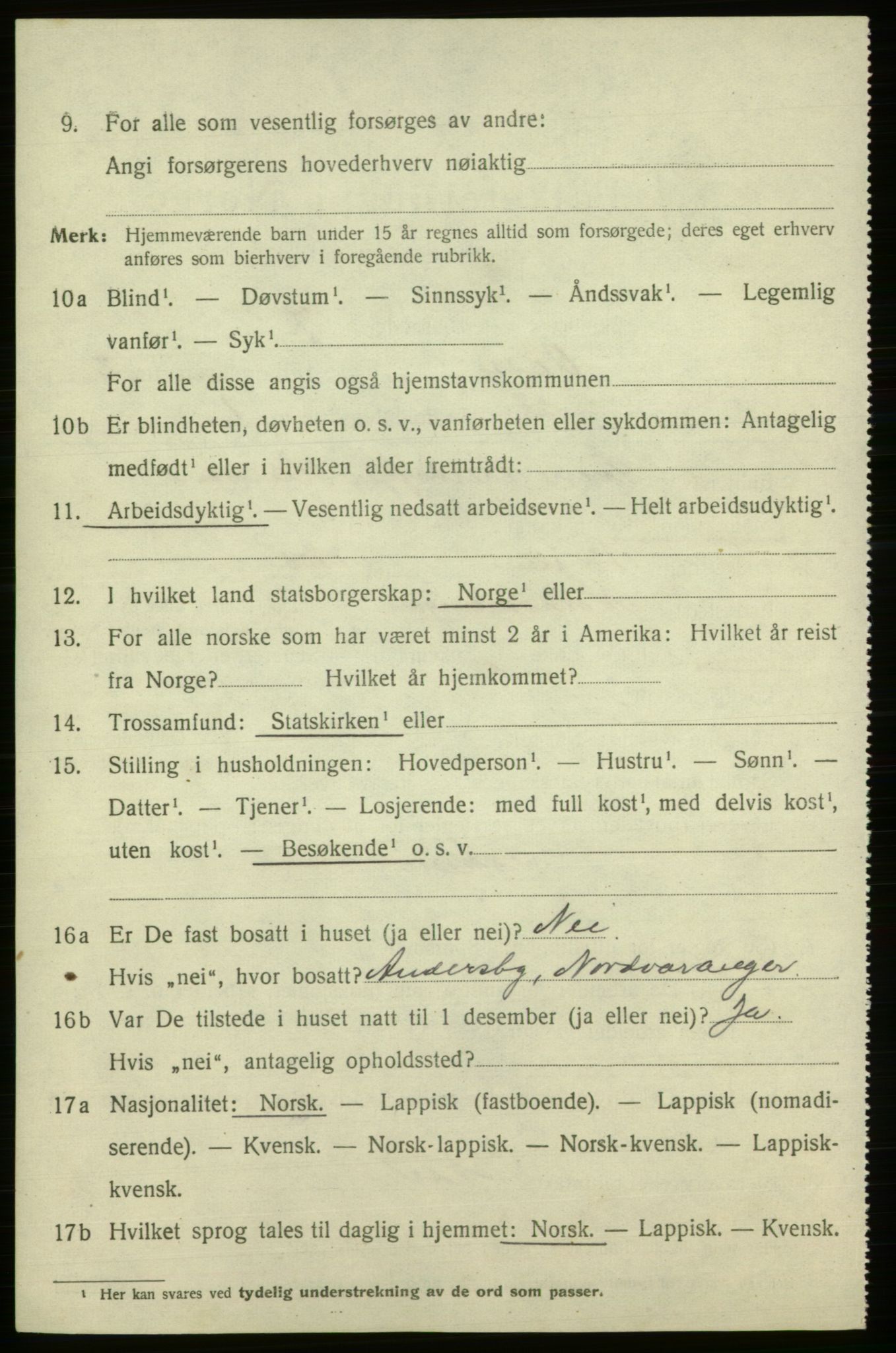 SATØ, 1920 census for Vadsø, 1920, p. 3706