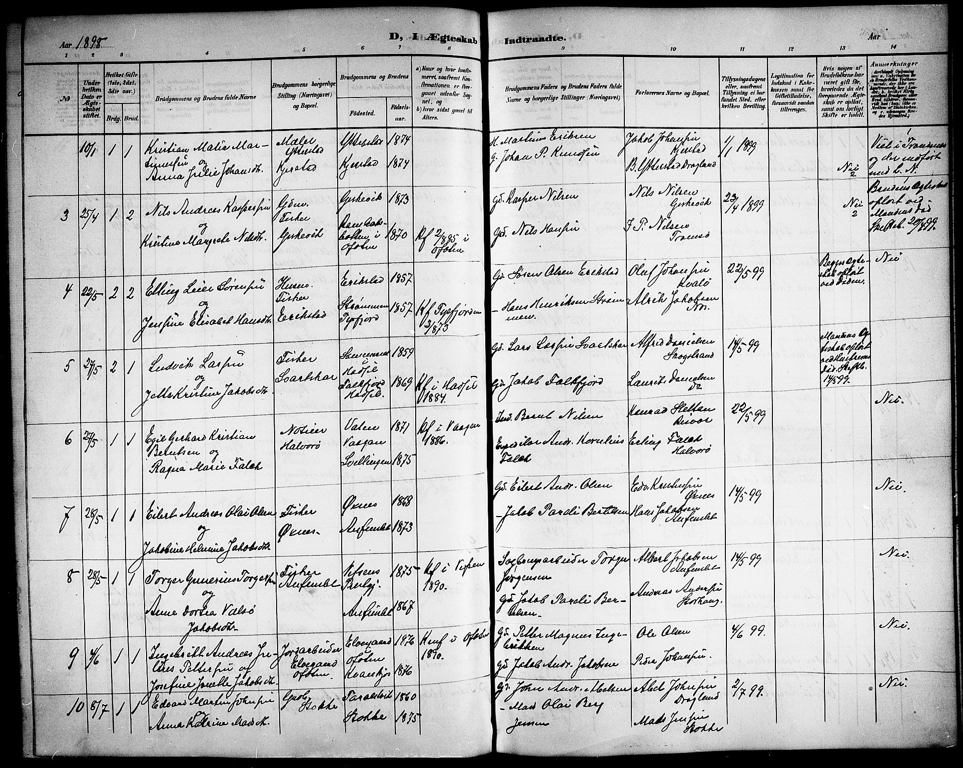 Ministerialprotokoller, klokkerbøker og fødselsregistre - Nordland, SAT/A-1459/872/L1048: Parish register (copy) no. 872C04, 1898-1919