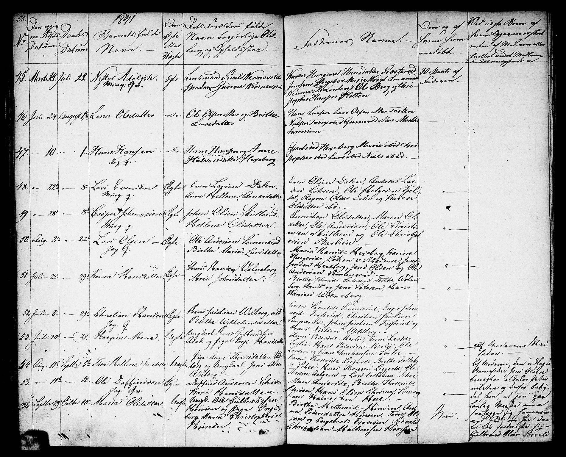 Sørum prestekontor Kirkebøker, AV/SAO-A-10303/F/Fa/L0004: Parish register (official) no. I 4, 1829-1845, p. 55