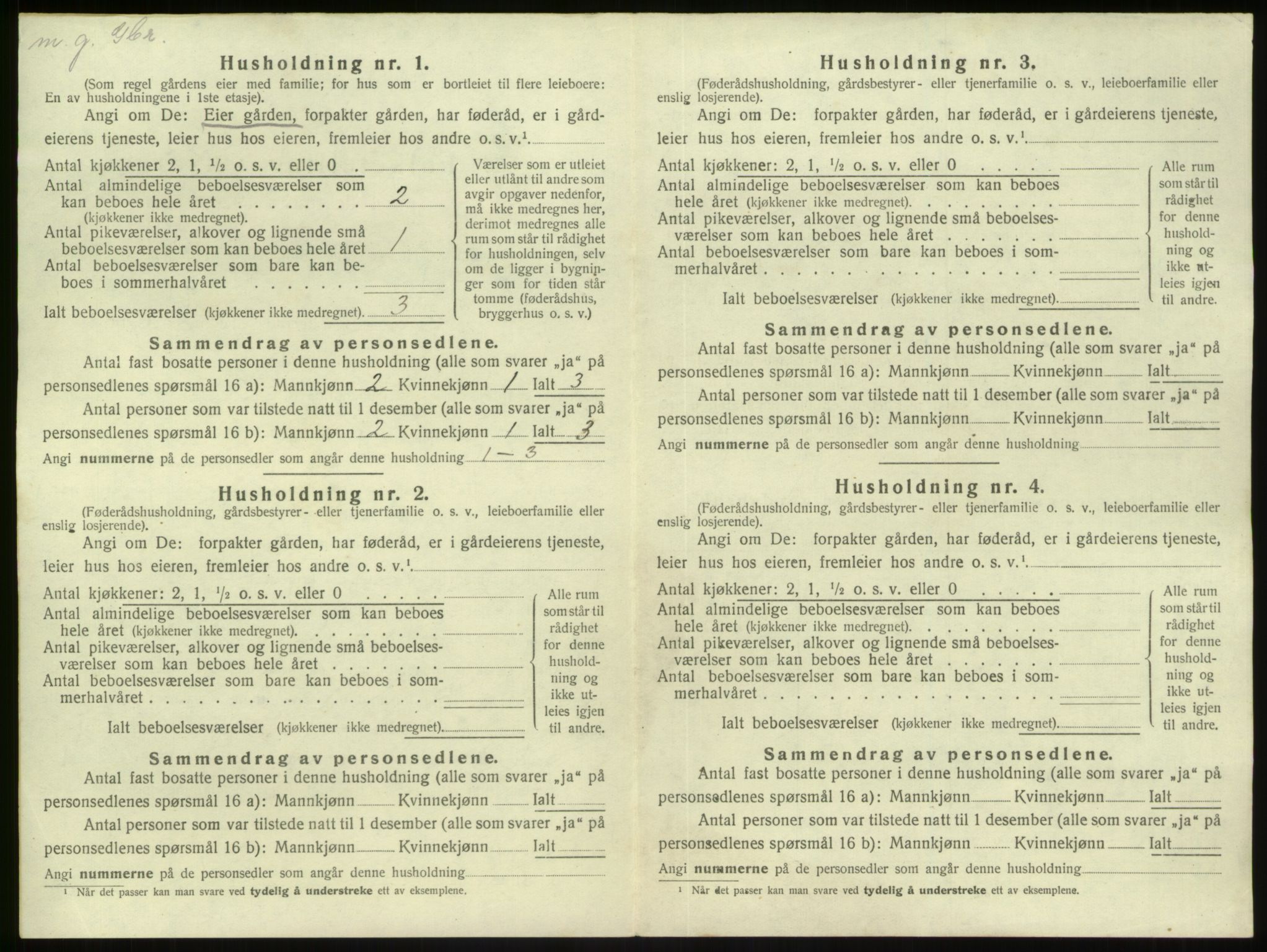 SAB, 1920 census for Gulen, 1920, p. 122