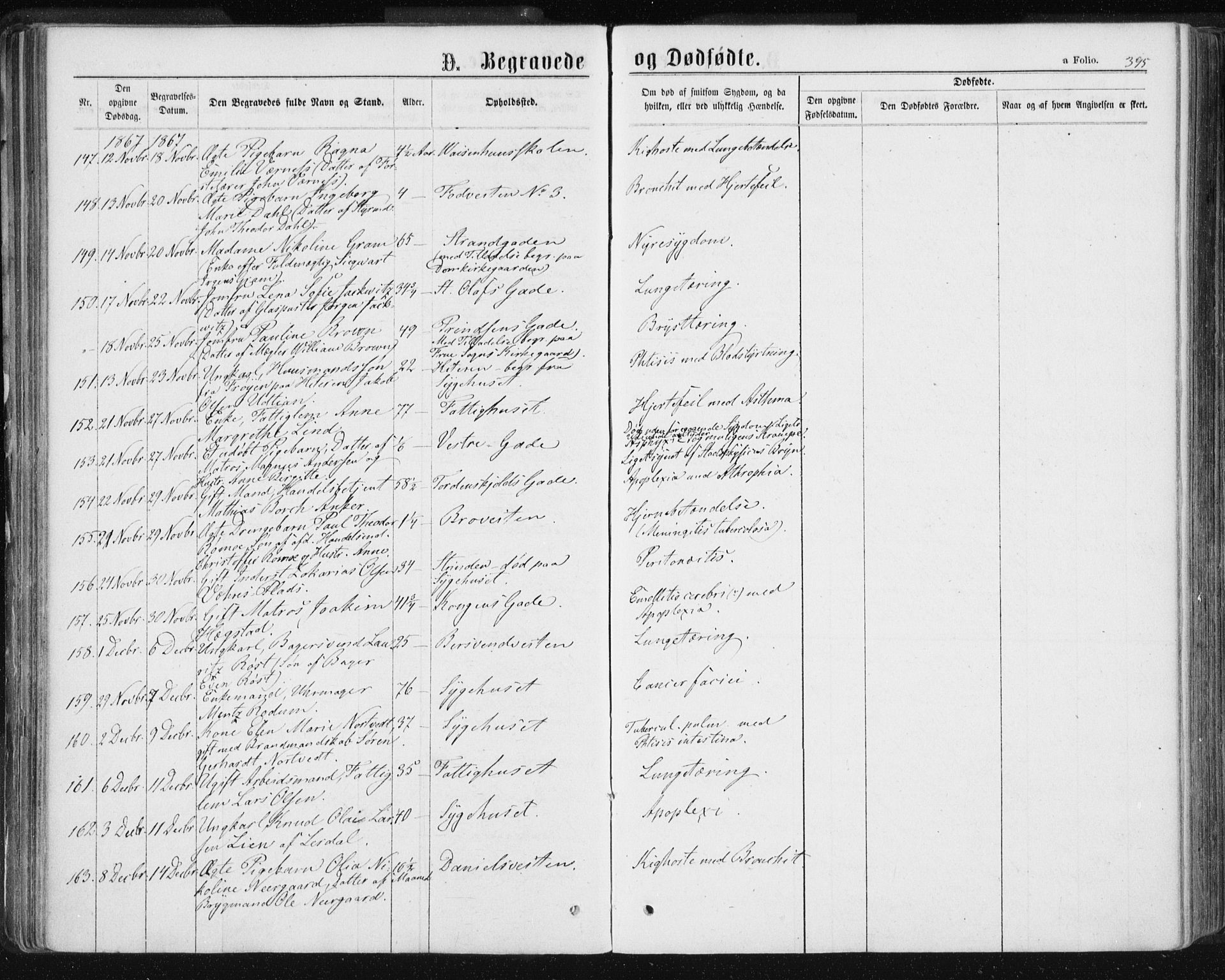 Ministerialprotokoller, klokkerbøker og fødselsregistre - Sør-Trøndelag, SAT/A-1456/601/L0055: Parish register (official) no. 601A23, 1866-1877, p. 395