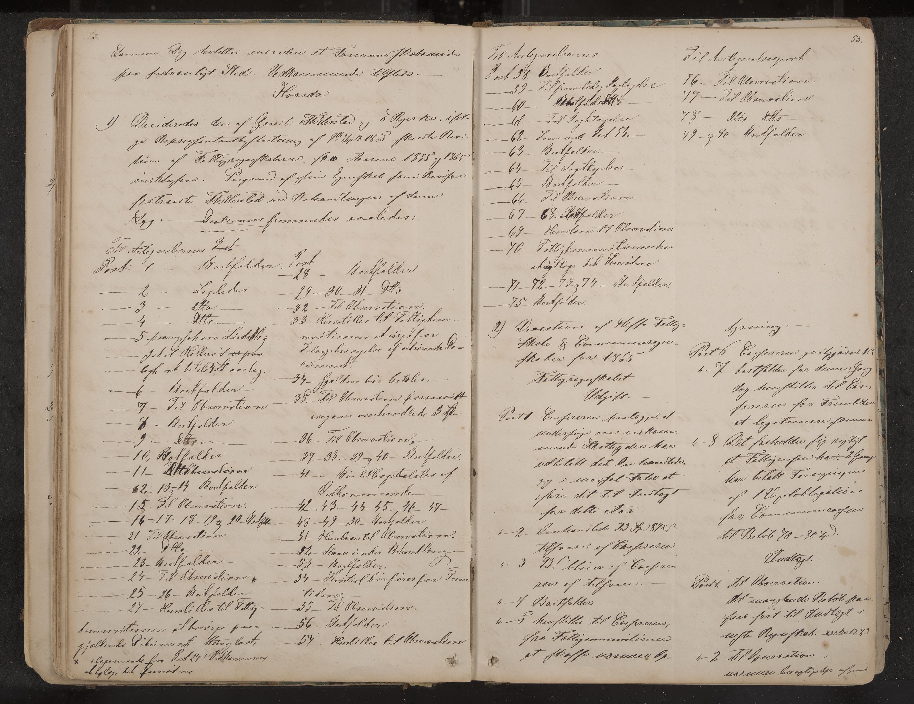 Hof formannskap og sentraladministrasjon, IKAK/0714021-1/A/Aa/L0002: Møtebok med register, 1859-1873, p. 53