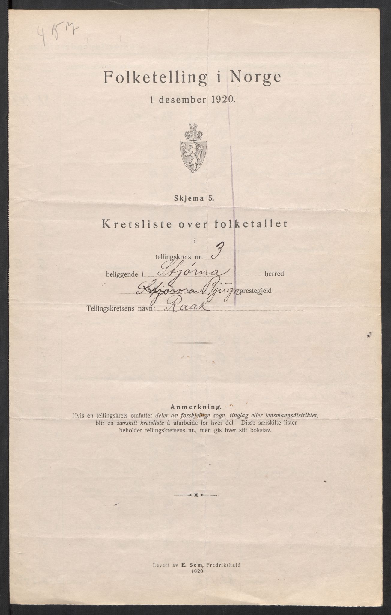 SAT, 1920 census for Stjørna, 1920, p. 14