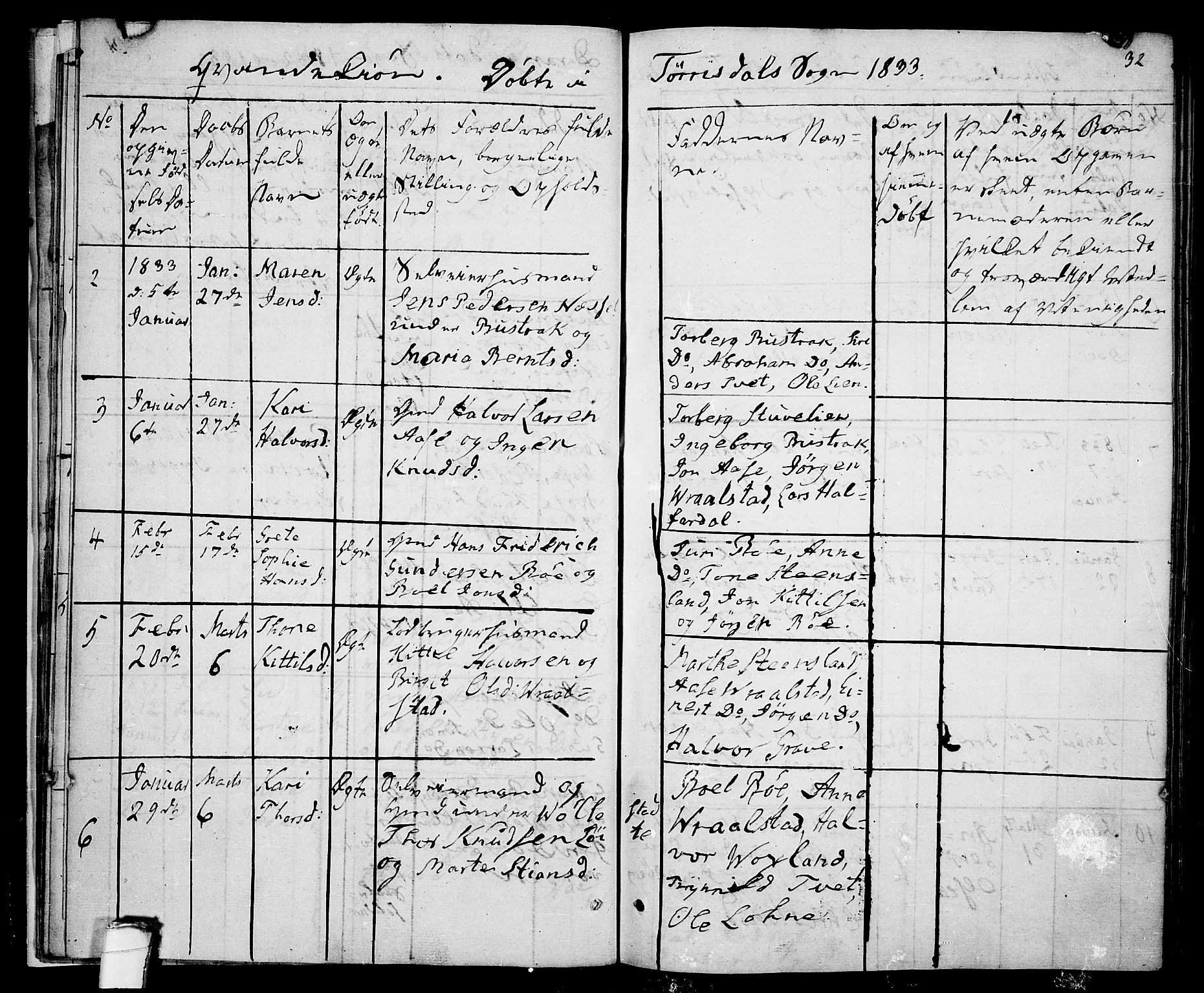 Drangedal kirkebøker, SAKO/A-258/F/Fa/L0006: Parish register (official) no. 6, 1831-1837, p. 32