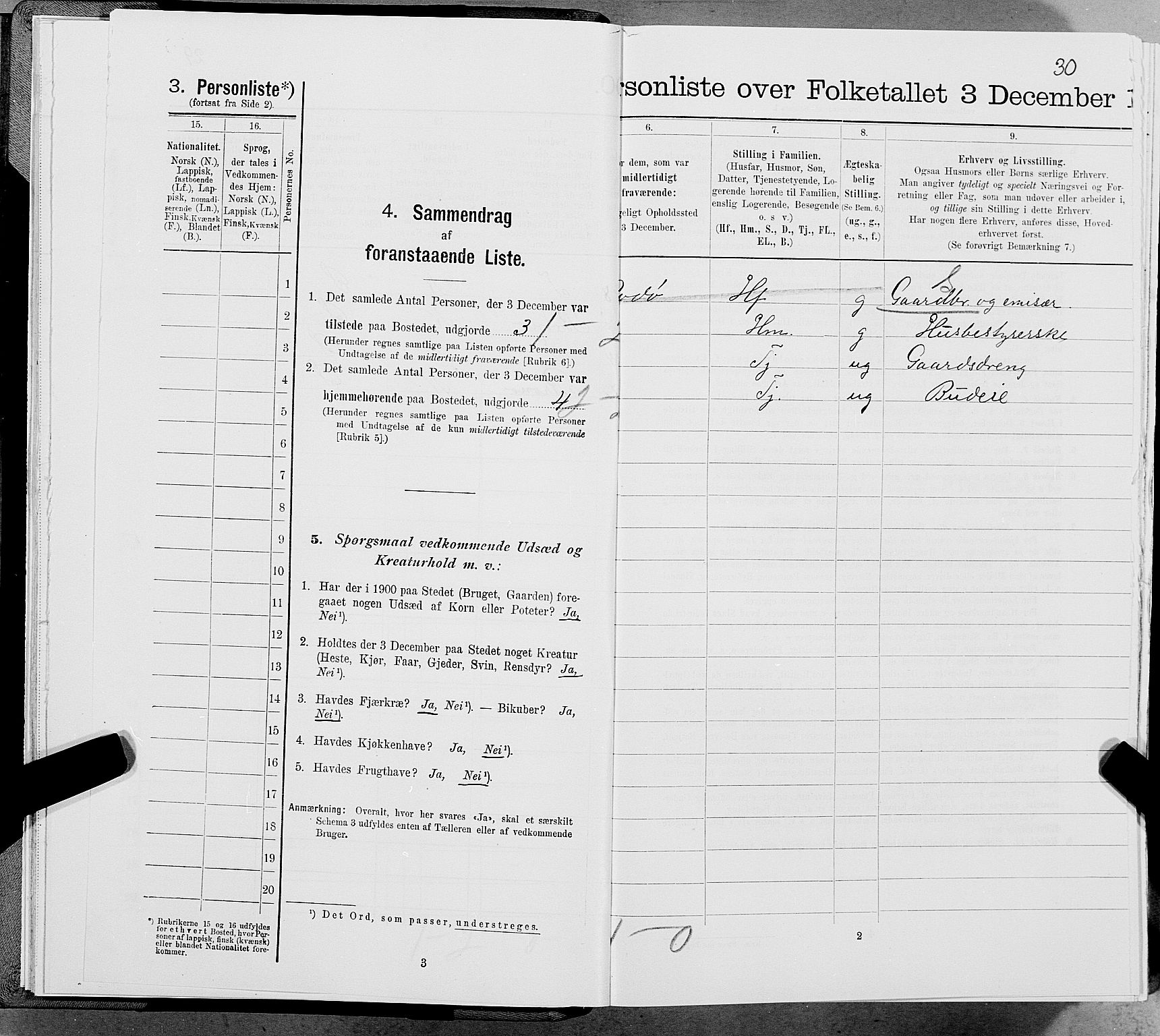 SAT, 1900 census for Gildeskål, 1900, p. 73