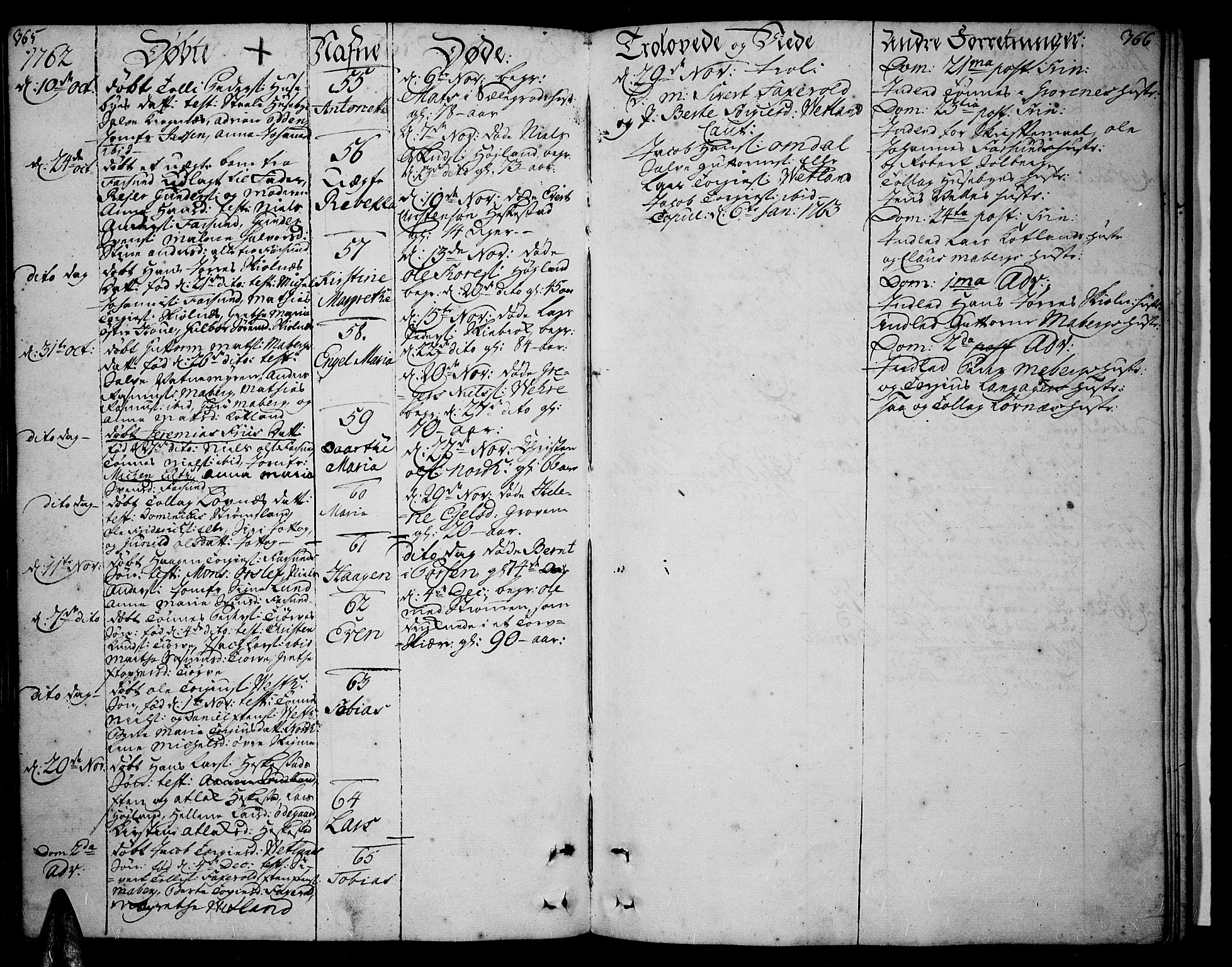 Lista sokneprestkontor, AV/SAK-1111-0027/F/Fa/L0003: Parish register (official) no. A 3 /1, 1743-1767, p. 365-366