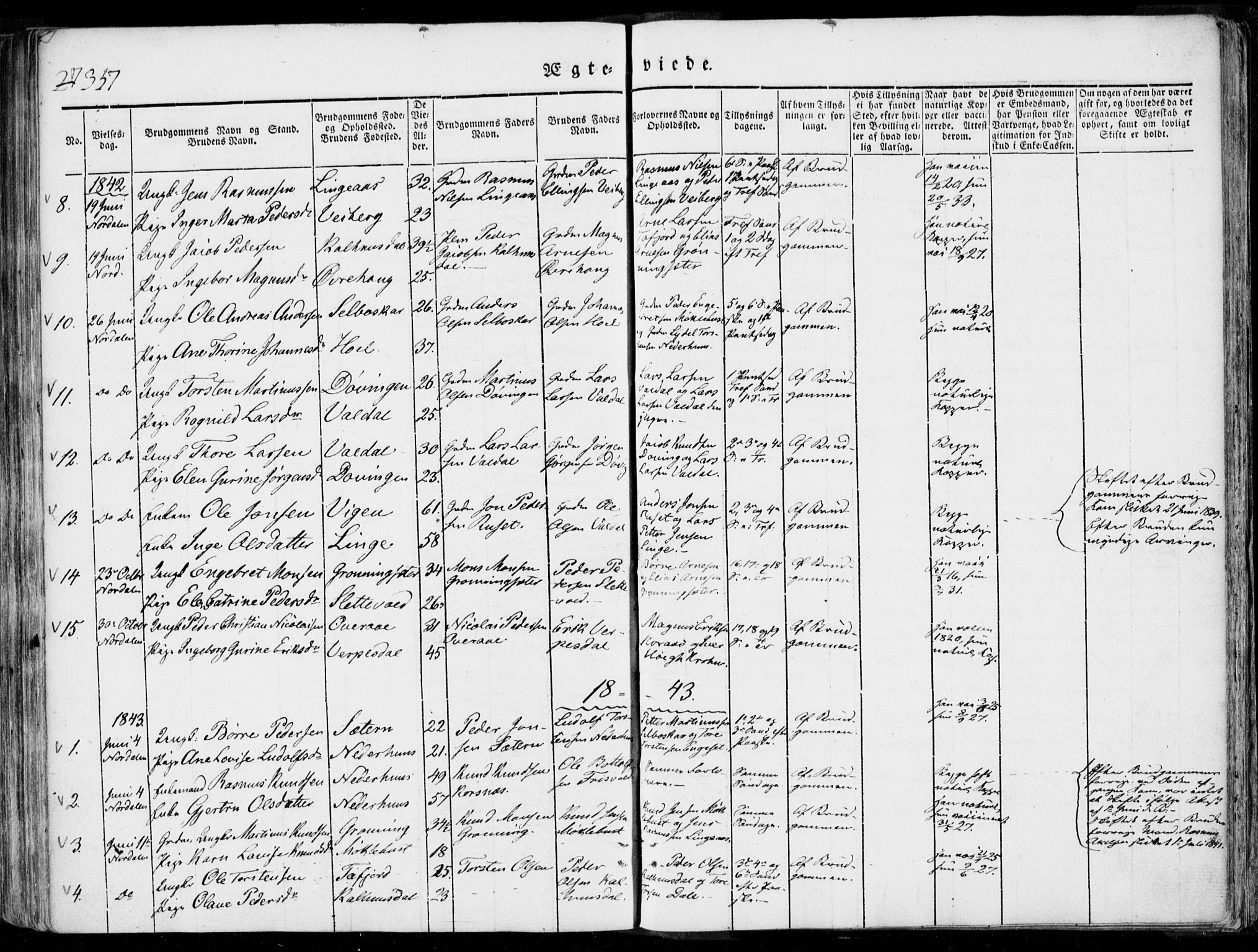 Ministerialprotokoller, klokkerbøker og fødselsregistre - Møre og Romsdal, AV/SAT-A-1454/519/L0248: Parish register (official) no. 519A07, 1829-1860, p. 357