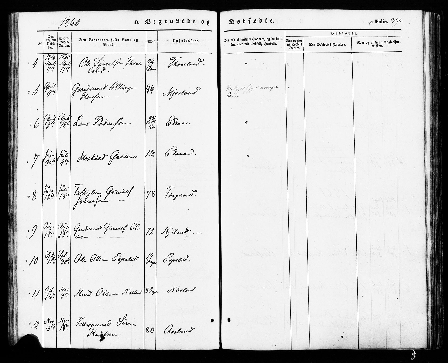 Åseral sokneprestkontor, AV/SAK-1111-0051/F/Fa/L0002: Parish register (official) no. A 2, 1854-1884, p. 394