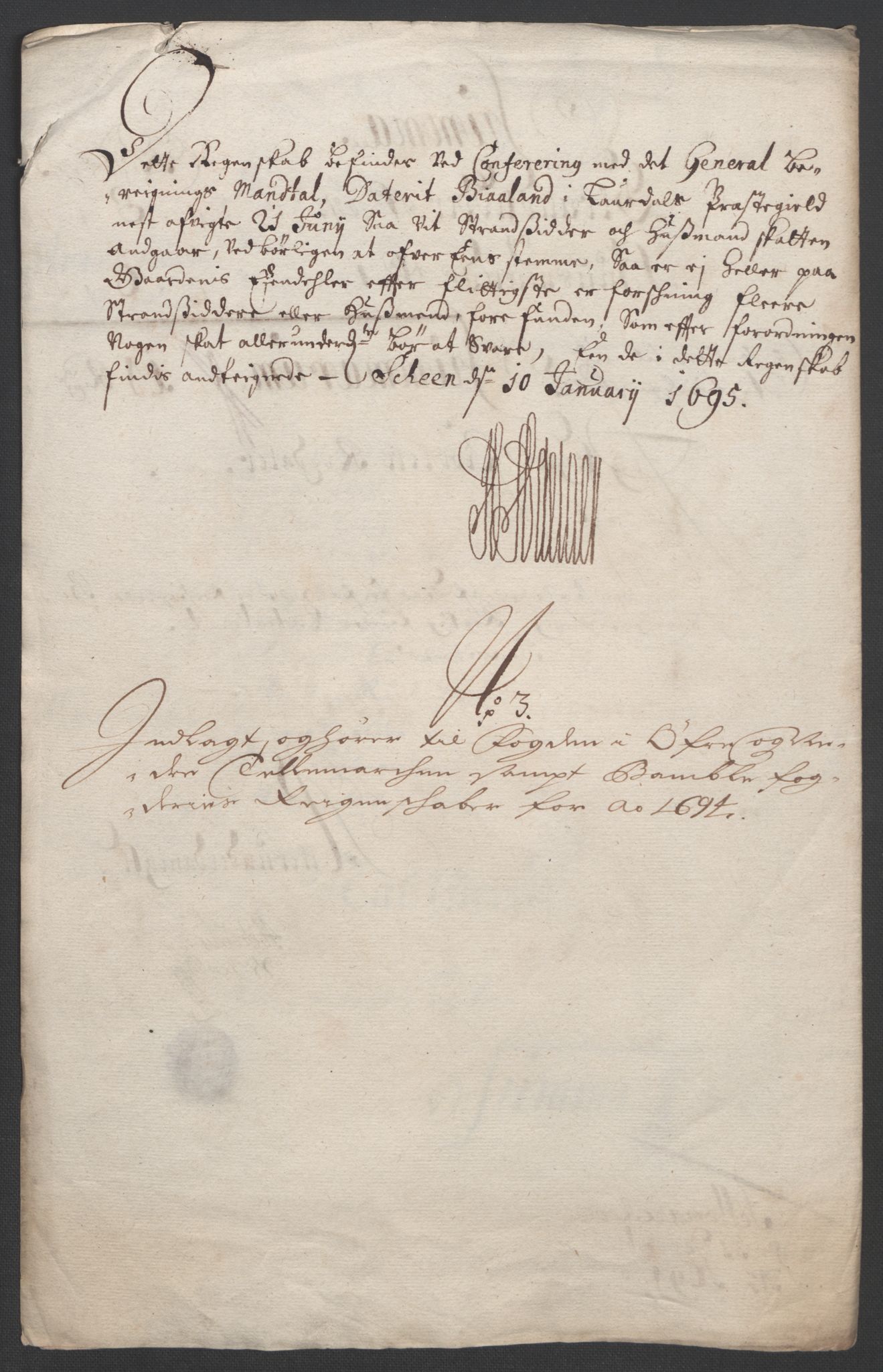 Rentekammeret inntil 1814, Reviderte regnskaper, Fogderegnskap, AV/RA-EA-4092/R36/L2092: Fogderegnskap Øvre og Nedre Telemark og Bamble, 1694, p. 58