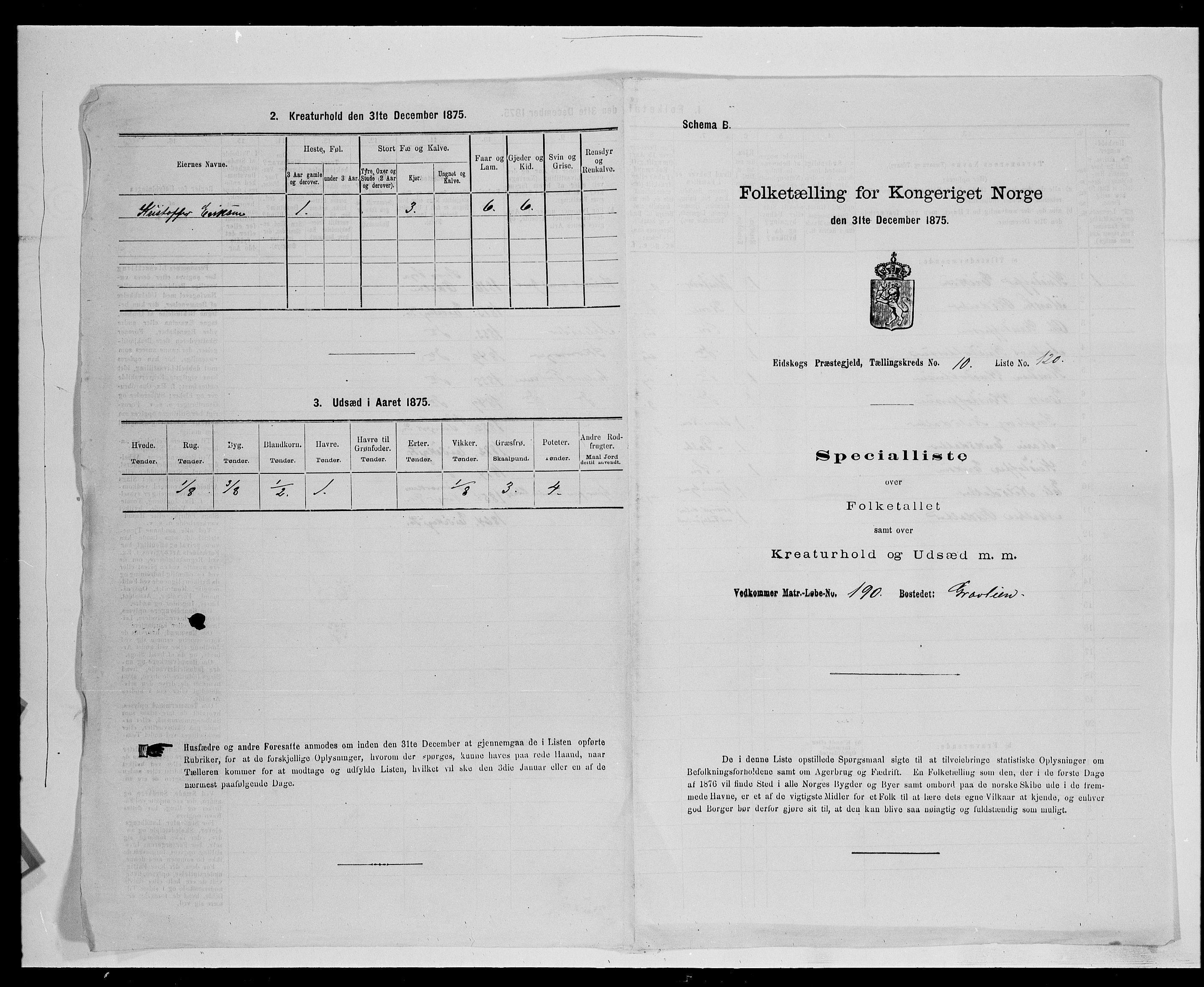 SAH, 1875 census for 0420P Eidskog, 1875, p. 1965