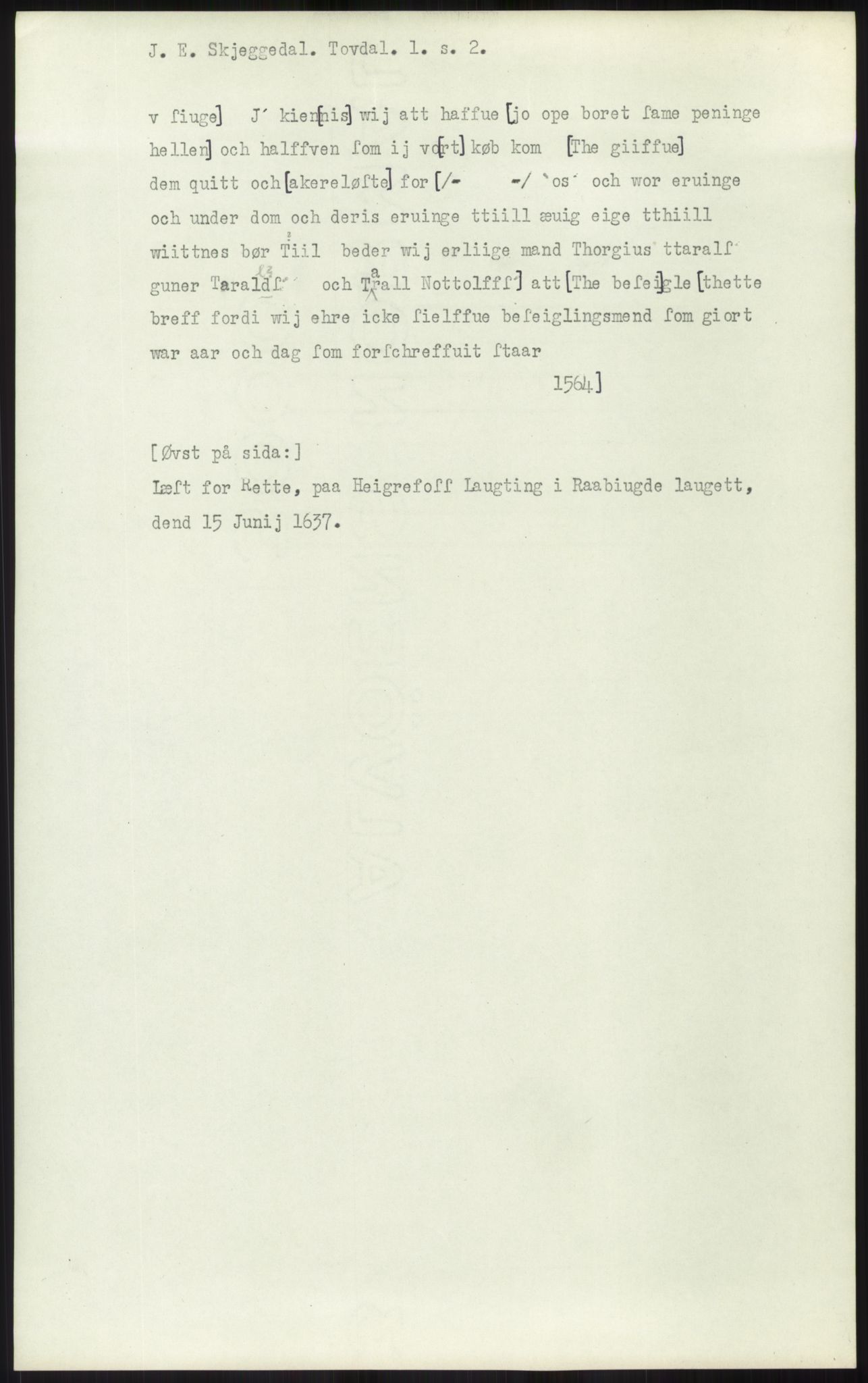 Samlinger til kildeutgivelse, Diplomavskriftsamlingen, AV/RA-EA-4053/H/Ha, p. 2065