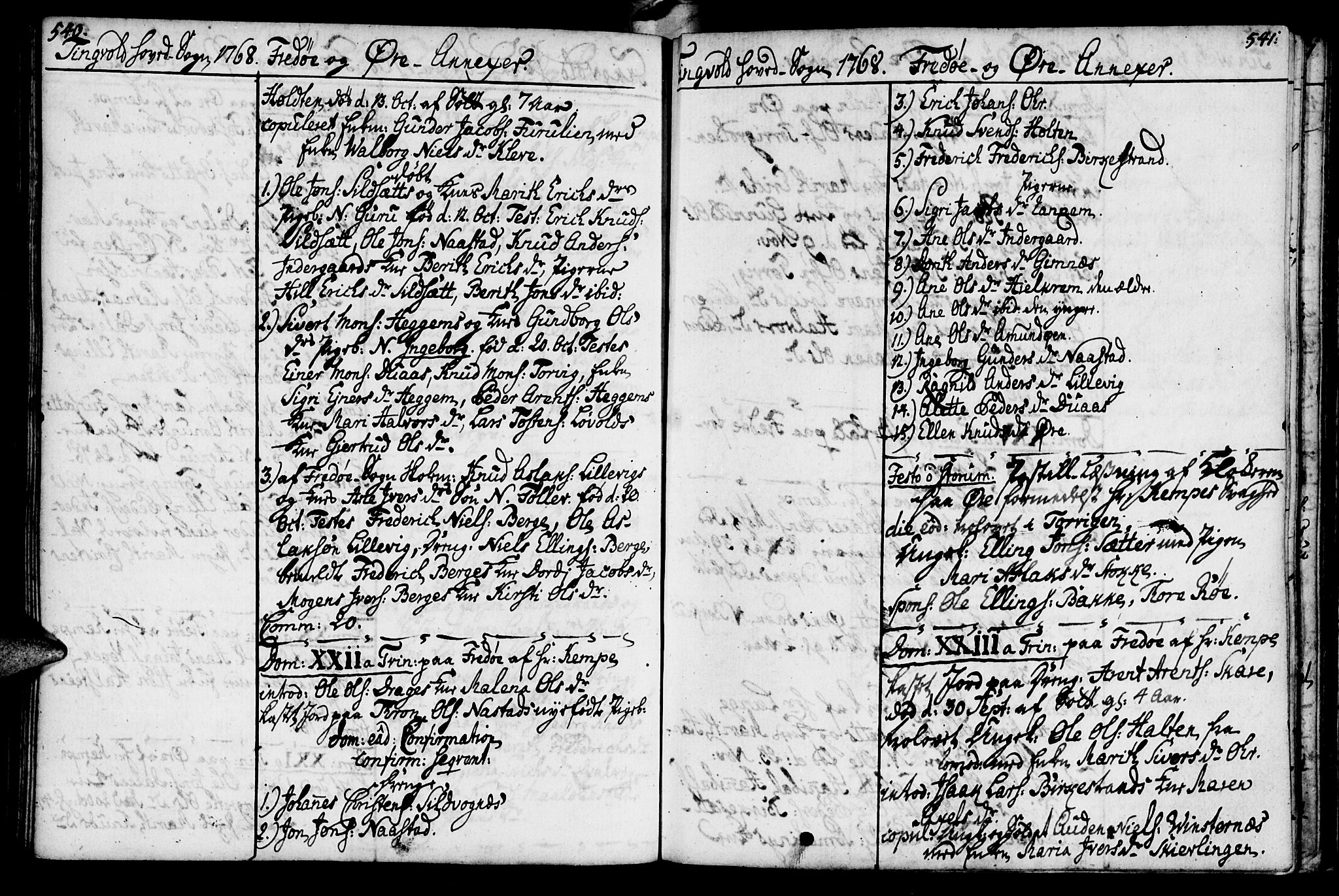 Ministerialprotokoller, klokkerbøker og fødselsregistre - Møre og Romsdal, AV/SAT-A-1454/586/L0979: Parish register (official) no. 586A05, 1751-1776, p. 540-541