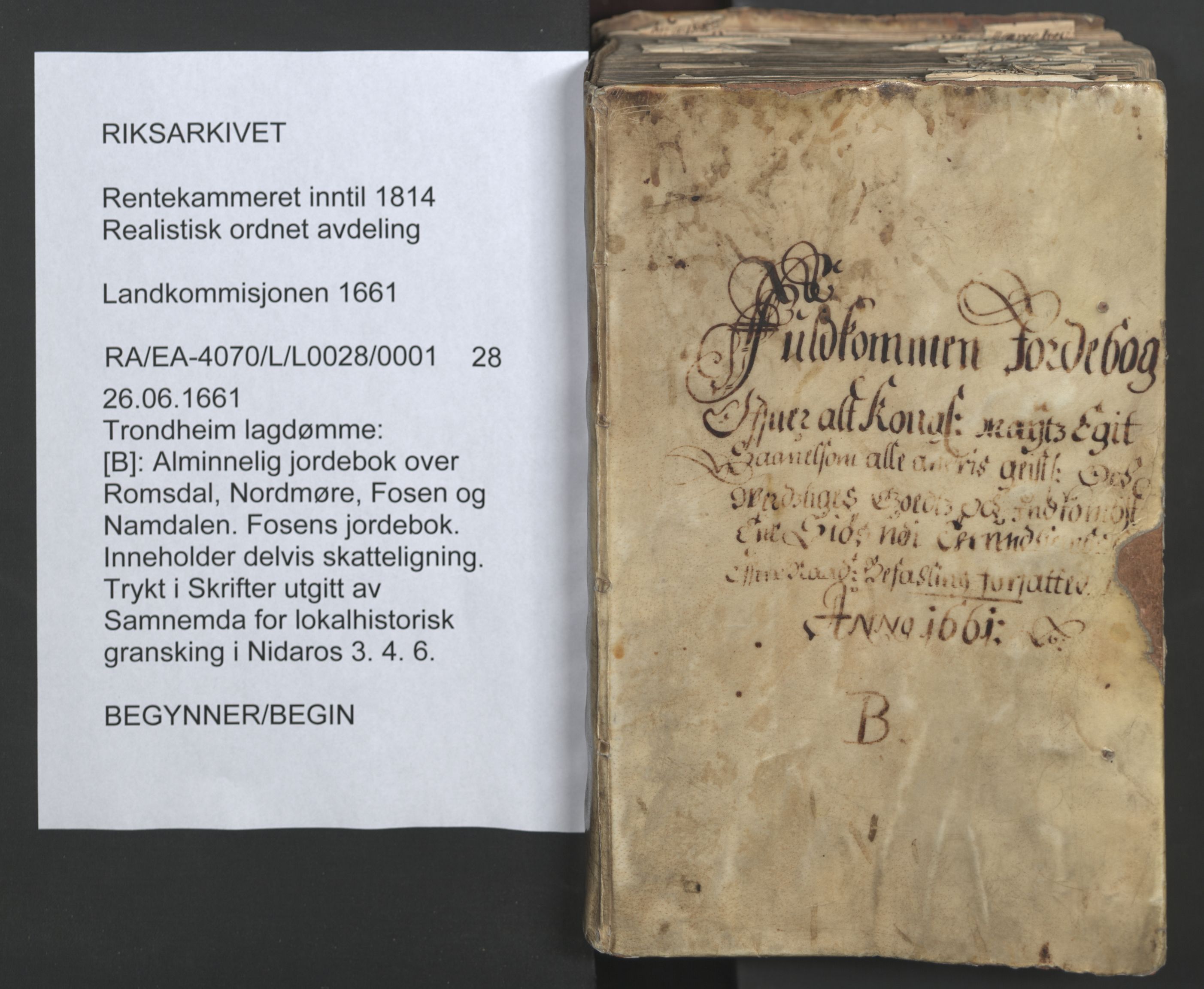 Rentekammeret inntil 1814, Realistisk ordnet avdeling, RA/EA-4070/L/L0028: Trondheim lagdømme:, 1661