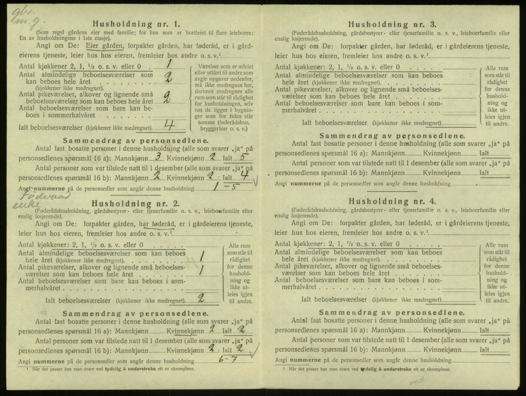 SAB, 1920 census for Masfjorden, 1920, p. 159