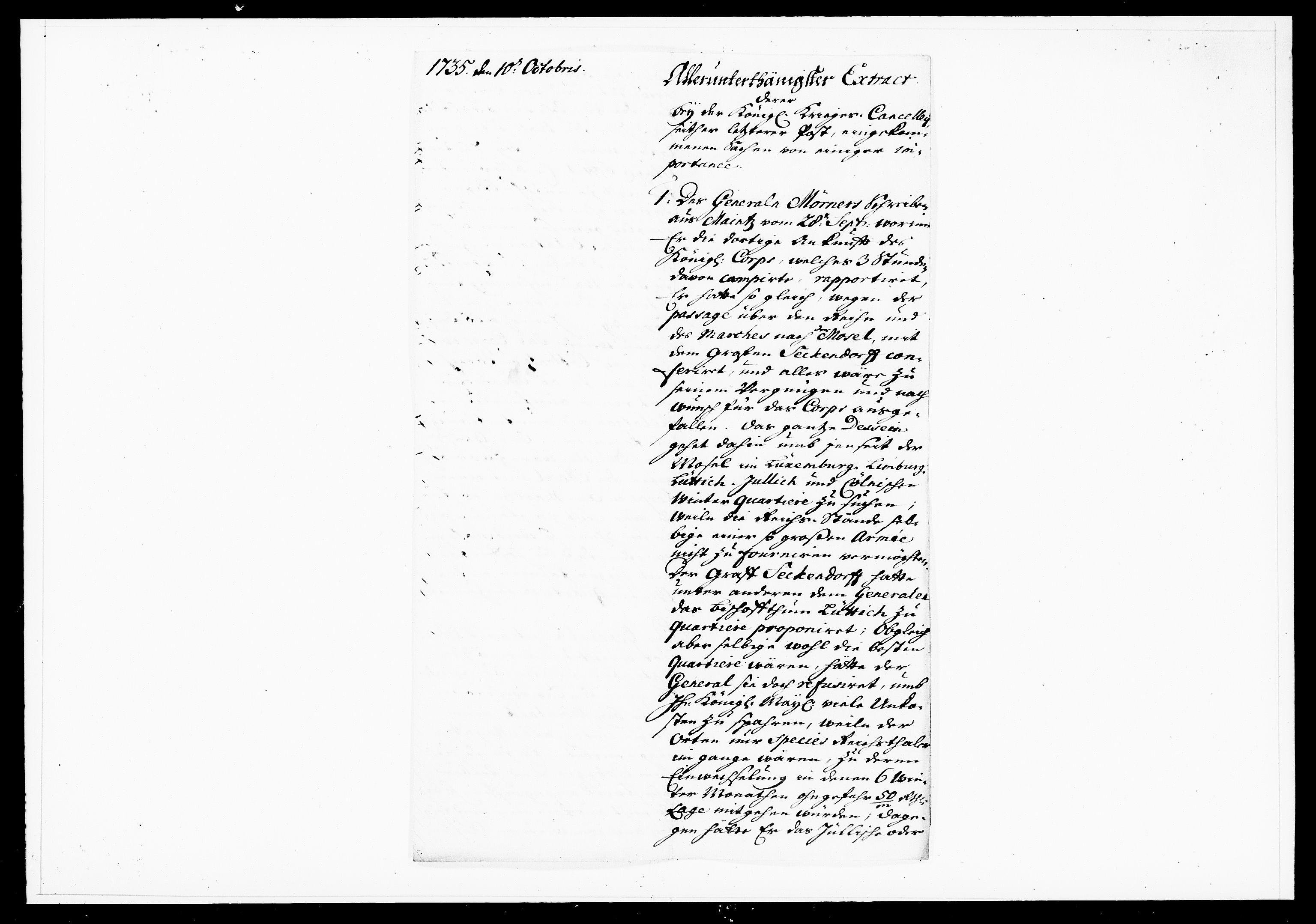Krigskollegiet, Krigskancelliet, DRA/A-0006/-/1122-1129: Refererede sager, 1735, p. 467