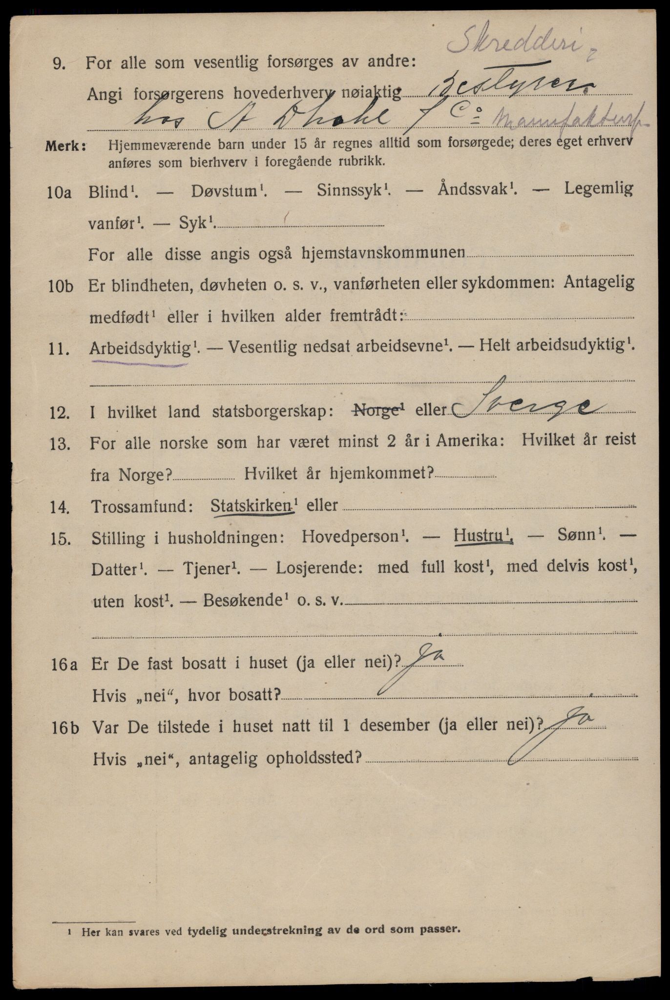 SAT, 1920 census for Trondheim, 1920, p. 127139