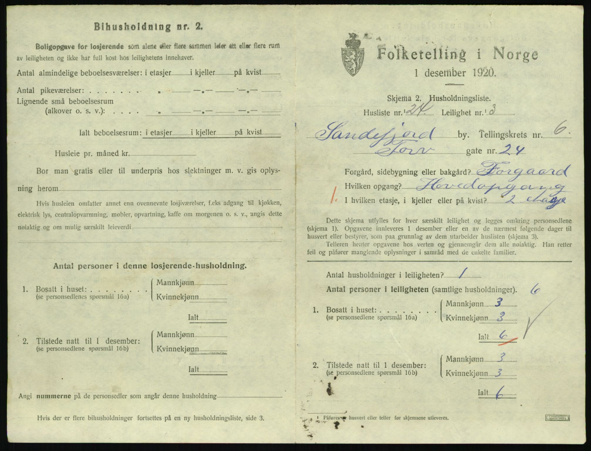 SAKO, 1920 census for Sandefjord, 1920, p. 2766