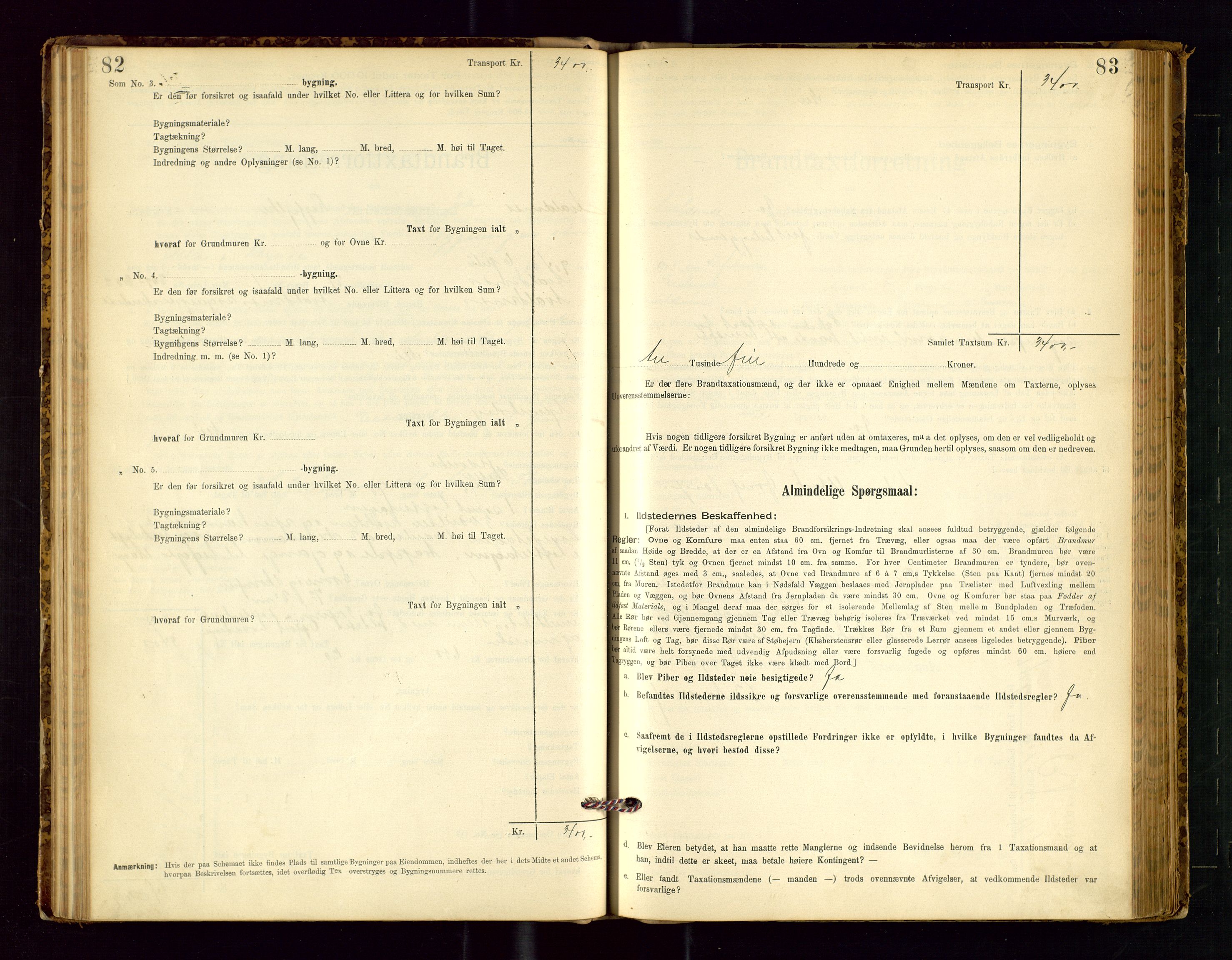 Avaldsnes lensmannskontor, SAST/A-100286/Gob/L0001: "Brandtaxationsprotokol for Avaldsnes Lensmandsdistrikt Ryfylke Fogderi", 1894-1925, p. 82-83