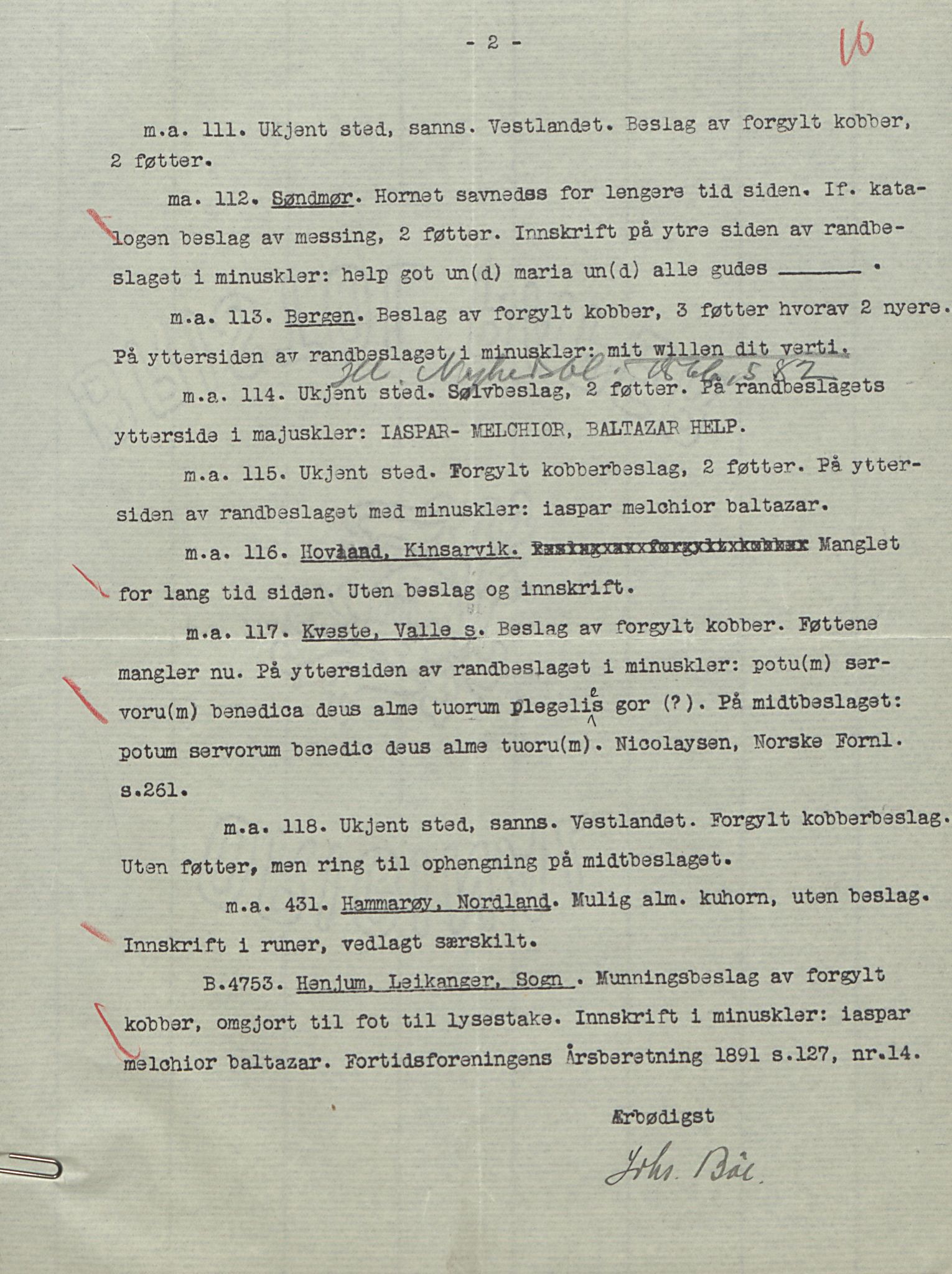 Rikard Berge, TEMU/TGM-A-1003/F/L0016/0023: 529-550 / 550 Slekt- og personalhistorie, om drikkehorn og eventuelt andre gjenstander, 1916-1926, p. 10