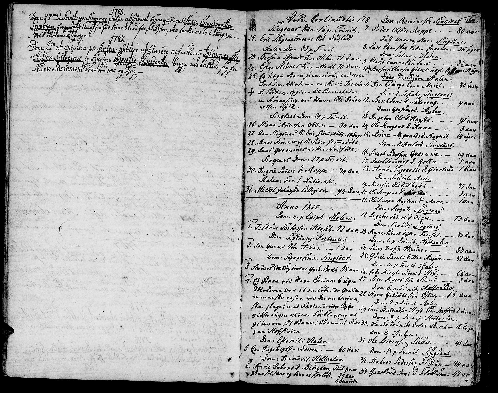 Ministerialprotokoller, klokkerbøker og fødselsregistre - Sør-Trøndelag, SAT/A-1456/685/L0952: Parish register (official) no. 685A01, 1745-1804, p. 262