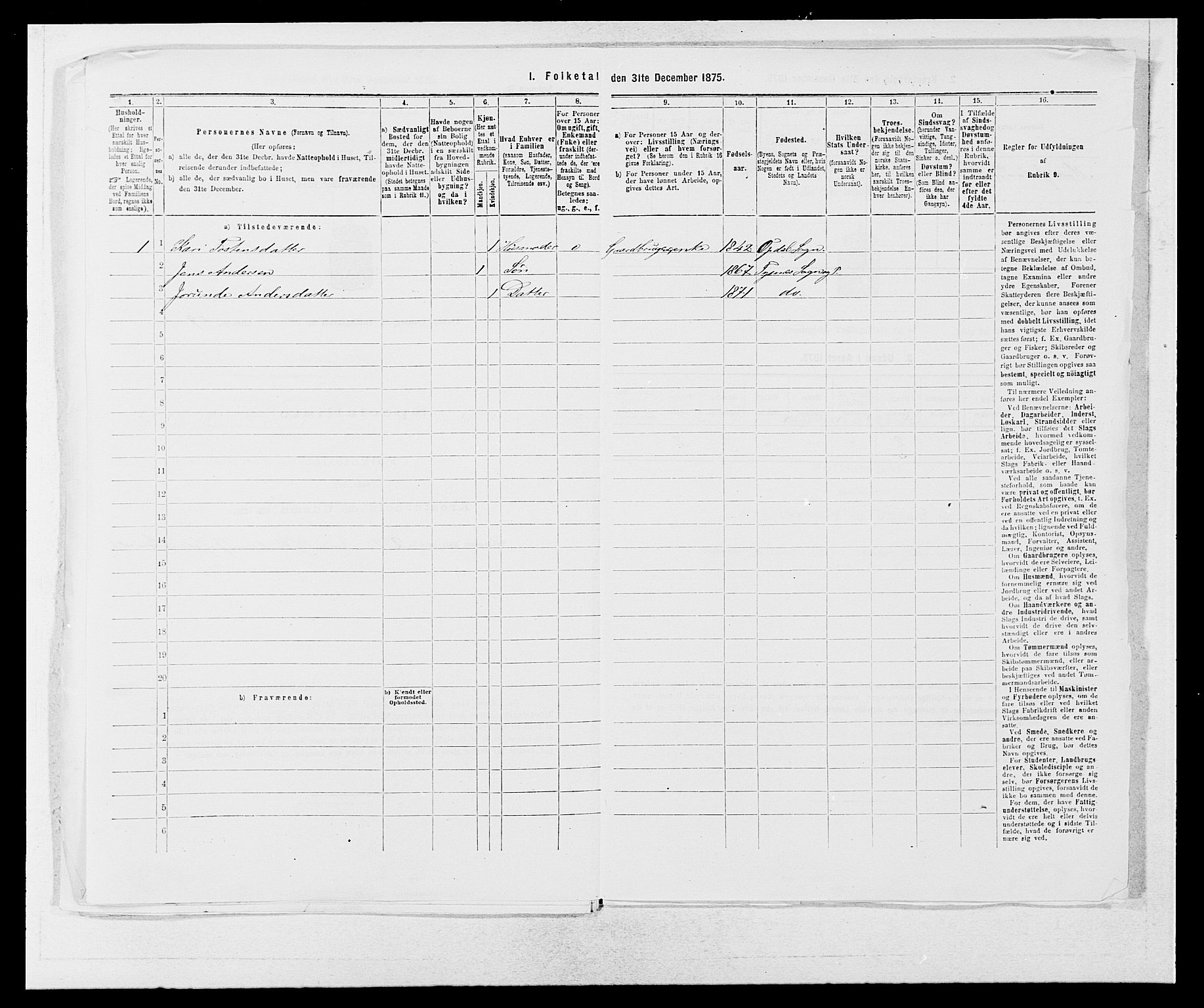 SAB, 1875 census for 1223P Tysnes, 1875, p. 763