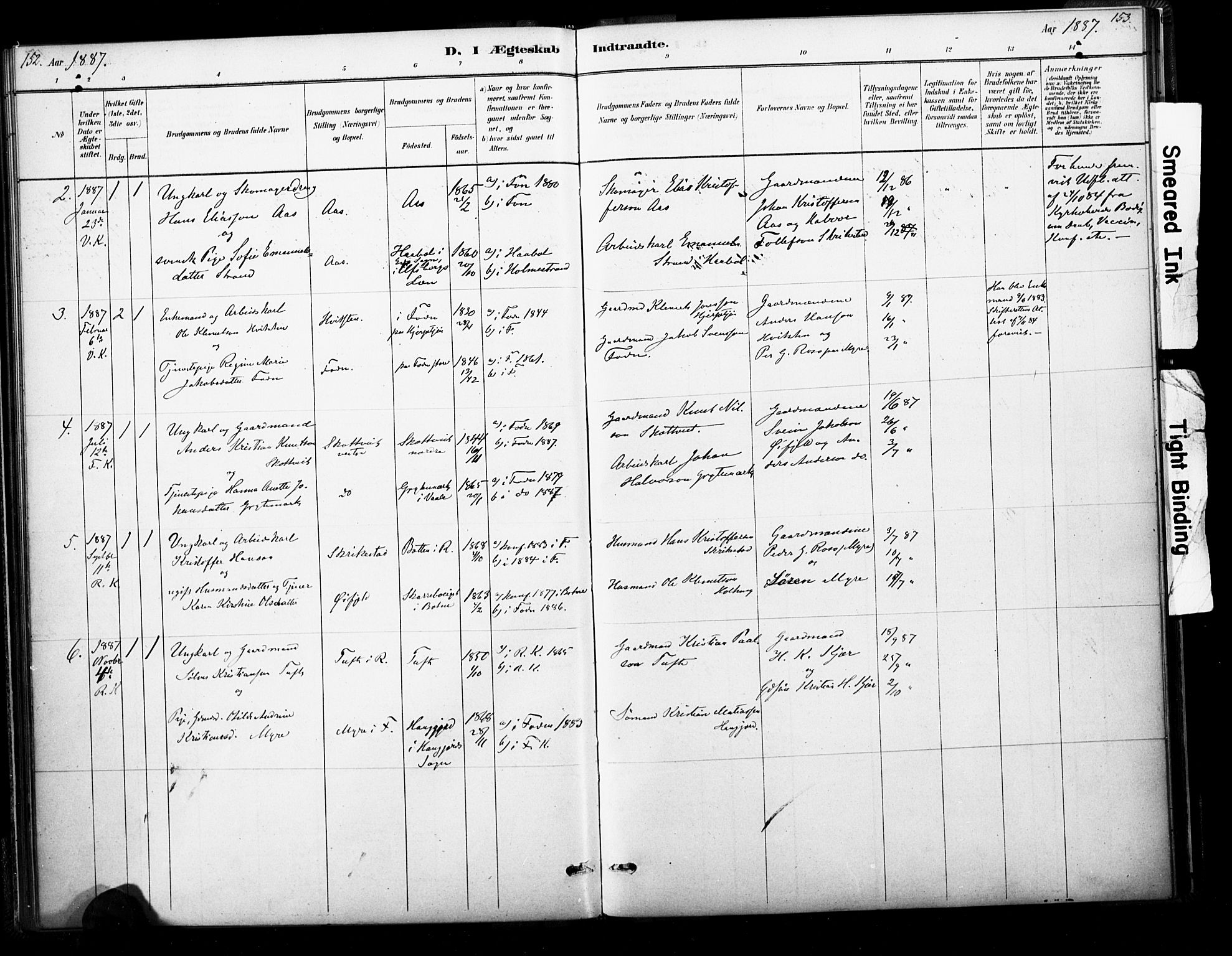 Ramnes kirkebøker, AV/SAKO-A-314/F/Fb/L0001: Parish register (official) no. II 1, 1878-1894, p. 152-153