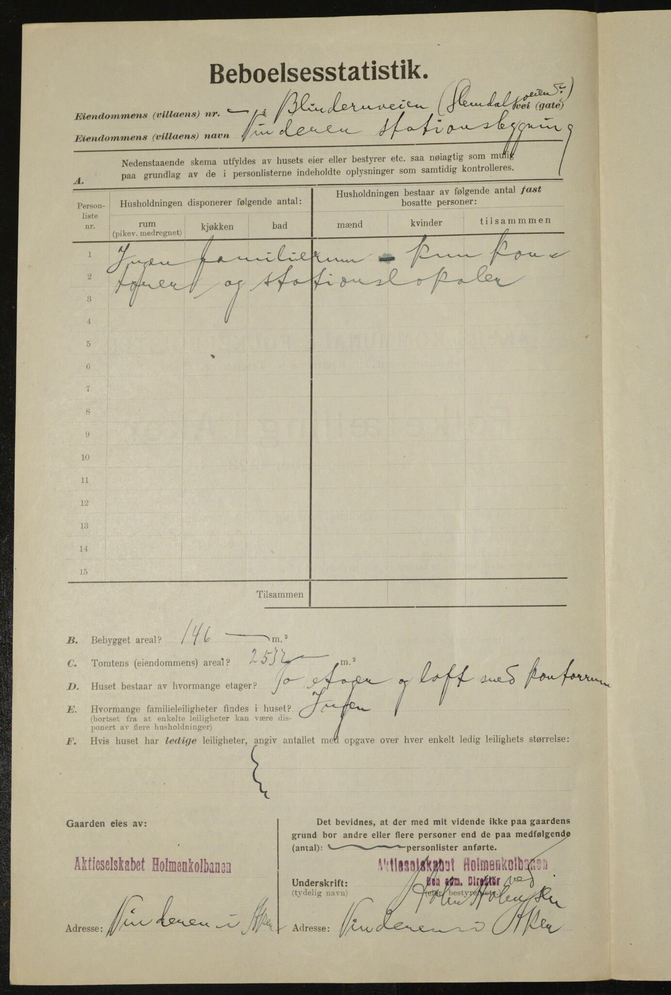 , Municipal Census 1923 for Aker, 1923, p. 11629