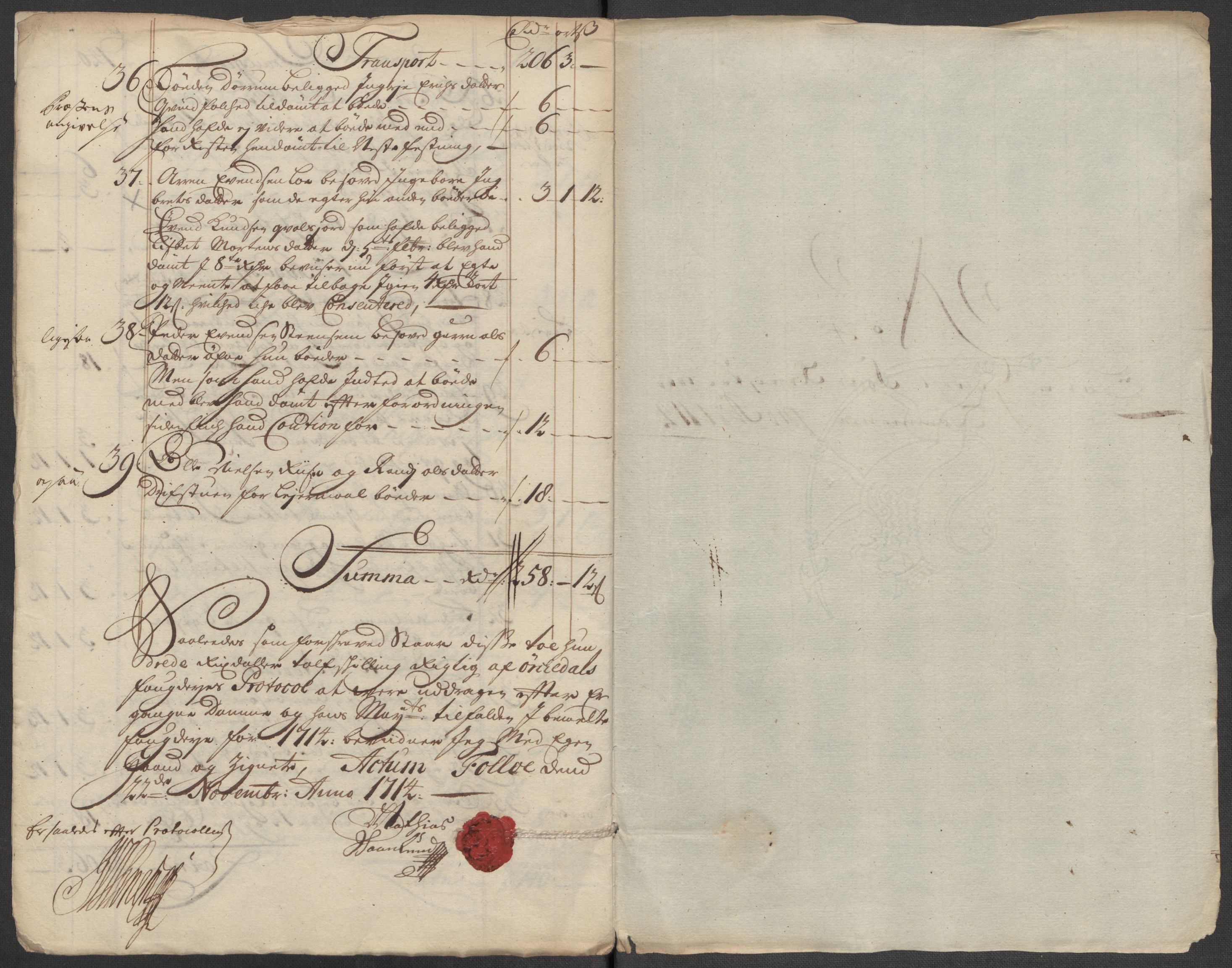 Rentekammeret inntil 1814, Reviderte regnskaper, Fogderegnskap, RA/EA-4092/R60/L3965: Fogderegnskap Orkdal og Gauldal, 1714, p. 207