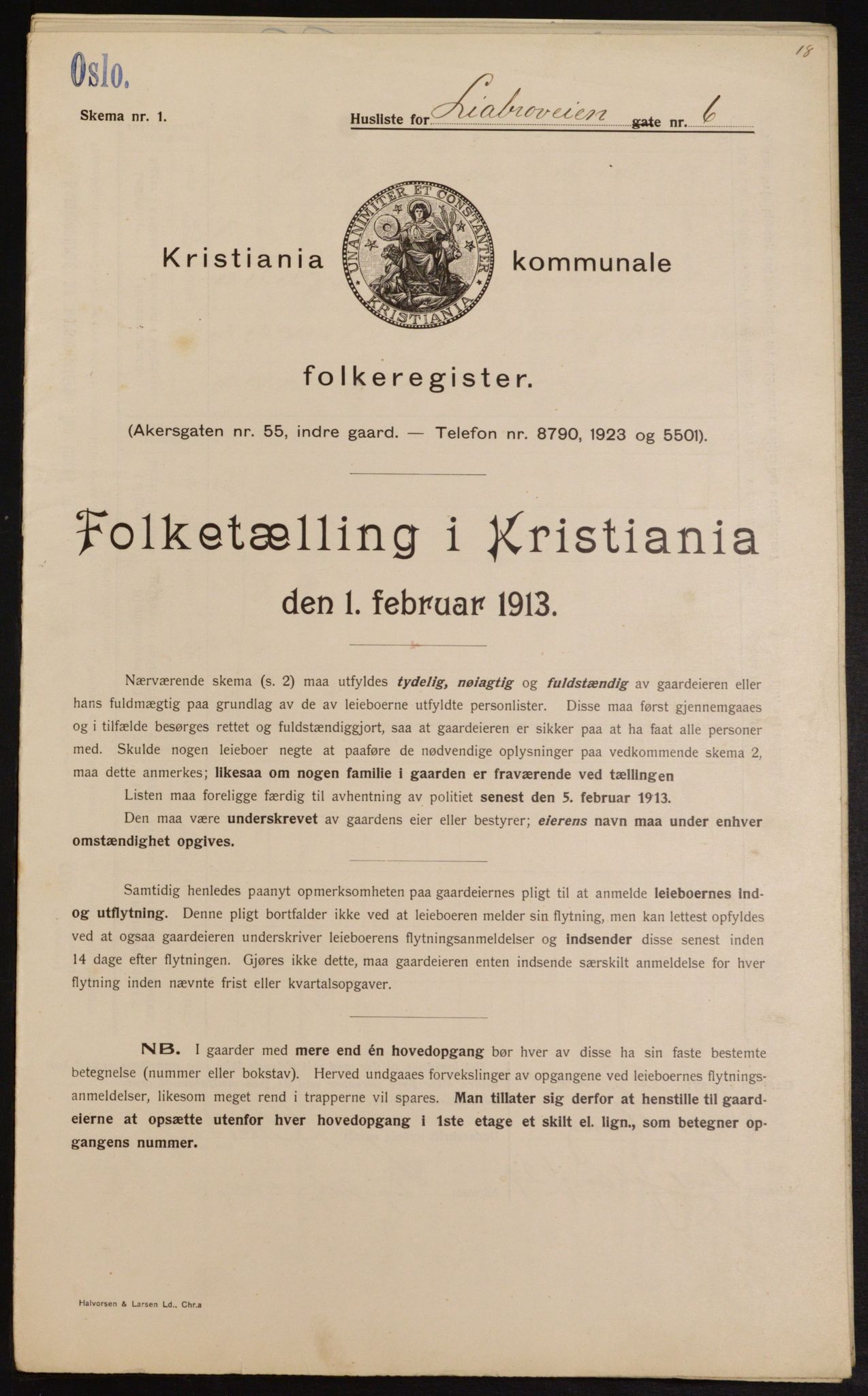 OBA, Municipal Census 1913 for Kristiania, 1913, p. 57573