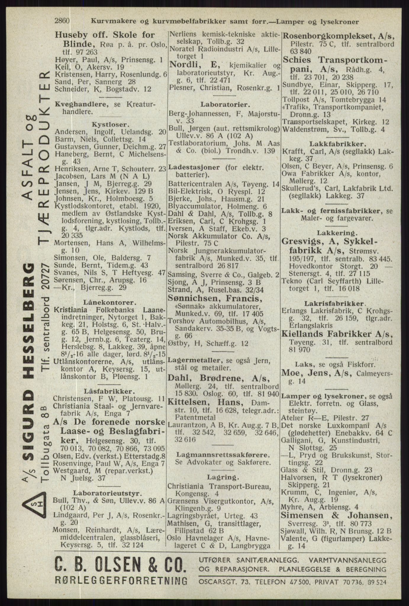 Kristiania/Oslo adressebok, PUBL/-, 1941, p. 2860
