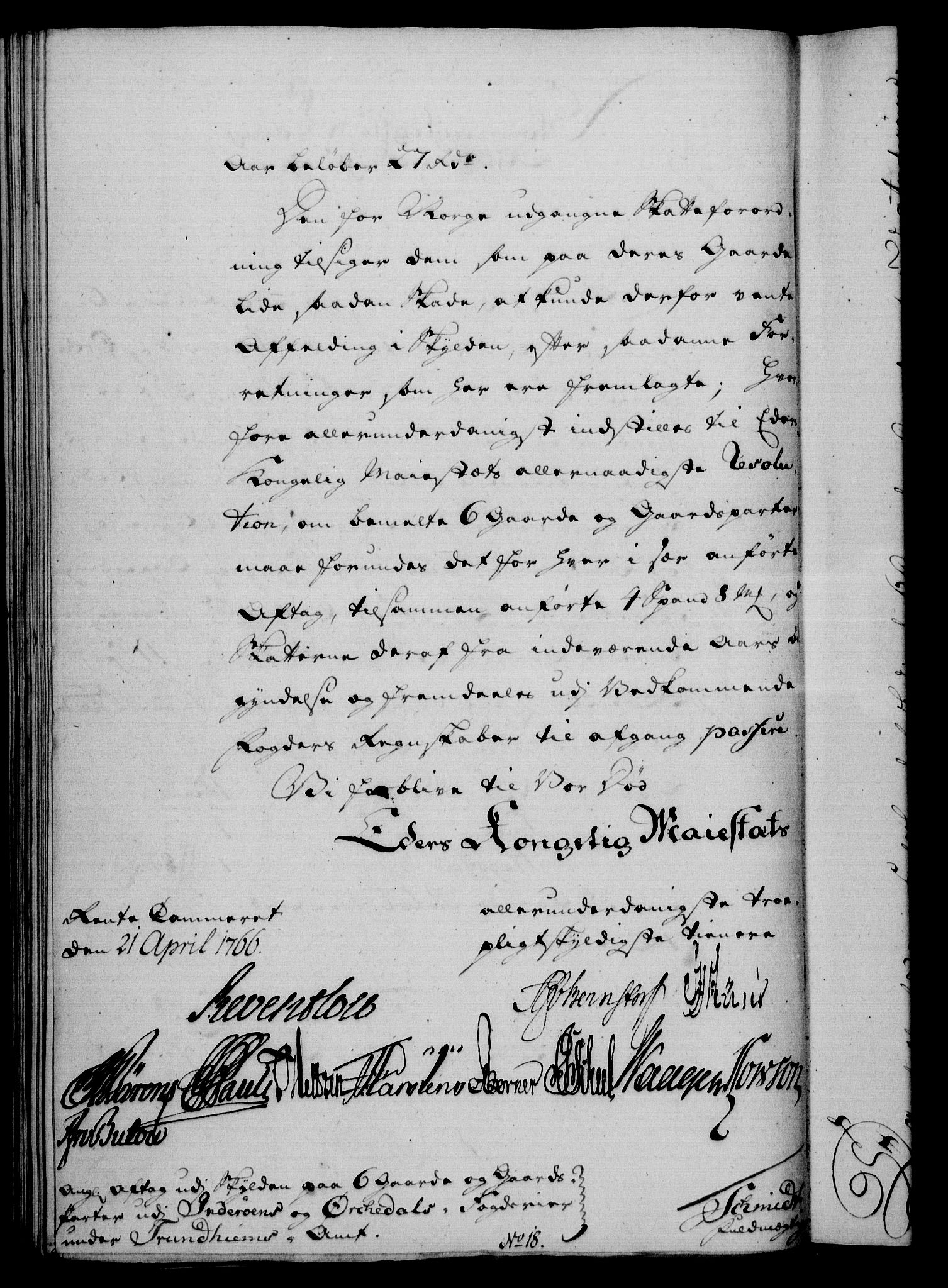 Rentekammeret, Kammerkanselliet, RA/EA-3111/G/Gf/Gfa/L0048: Norsk relasjons- og resolusjonsprotokoll (merket RK 52.48), 1766, p. 161