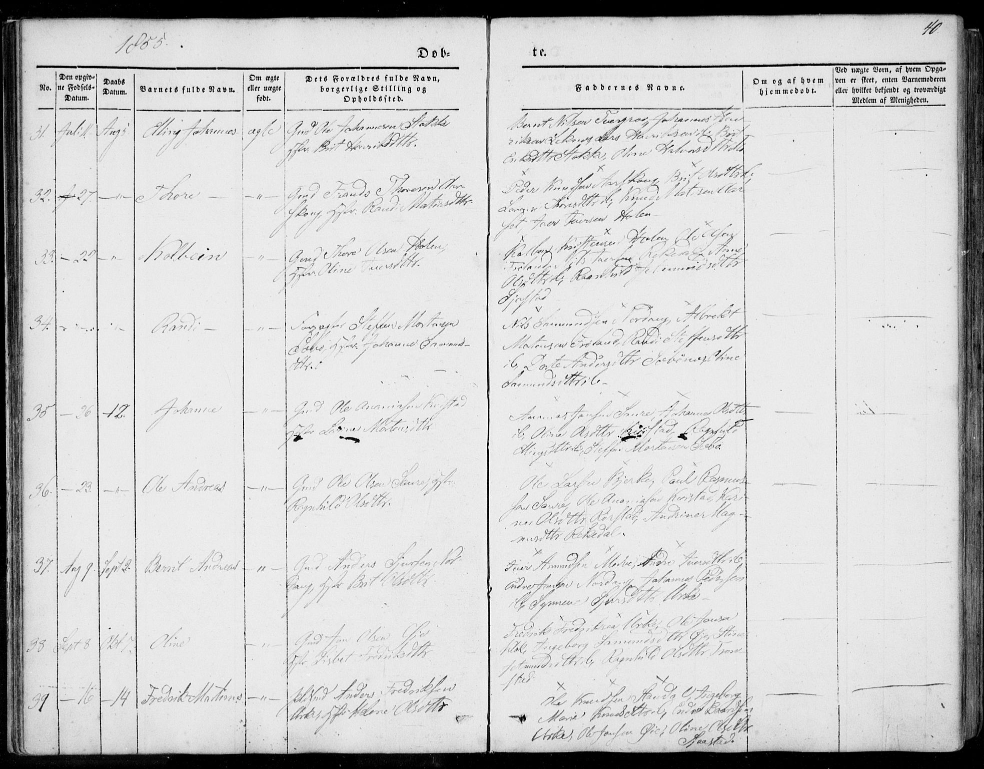 Ministerialprotokoller, klokkerbøker og fødselsregistre - Møre og Romsdal, AV/SAT-A-1454/515/L0209: Parish register (official) no. 515A05, 1847-1868, p. 40