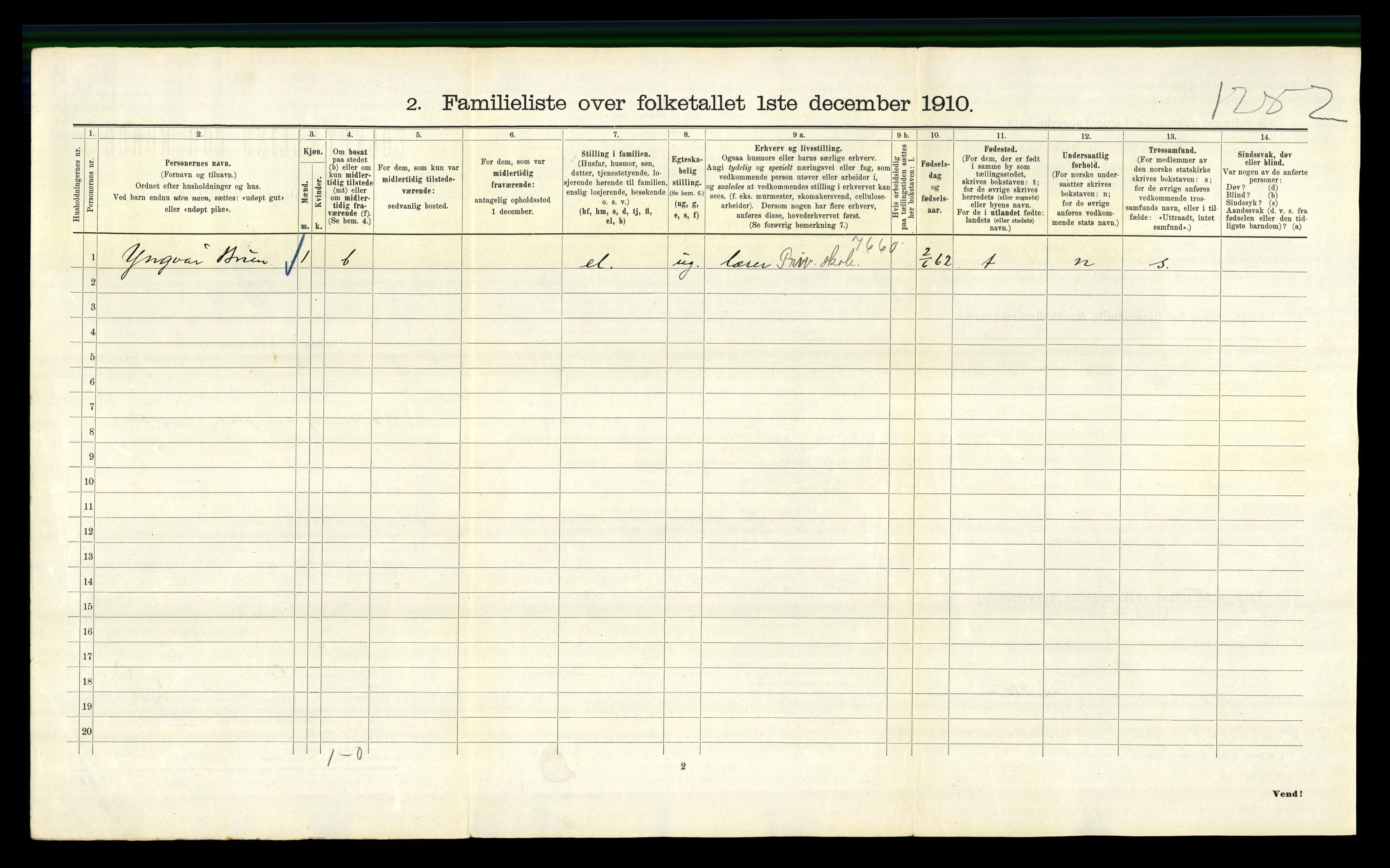 RA, 1910 census for Kristiania, 1910, p. 109462