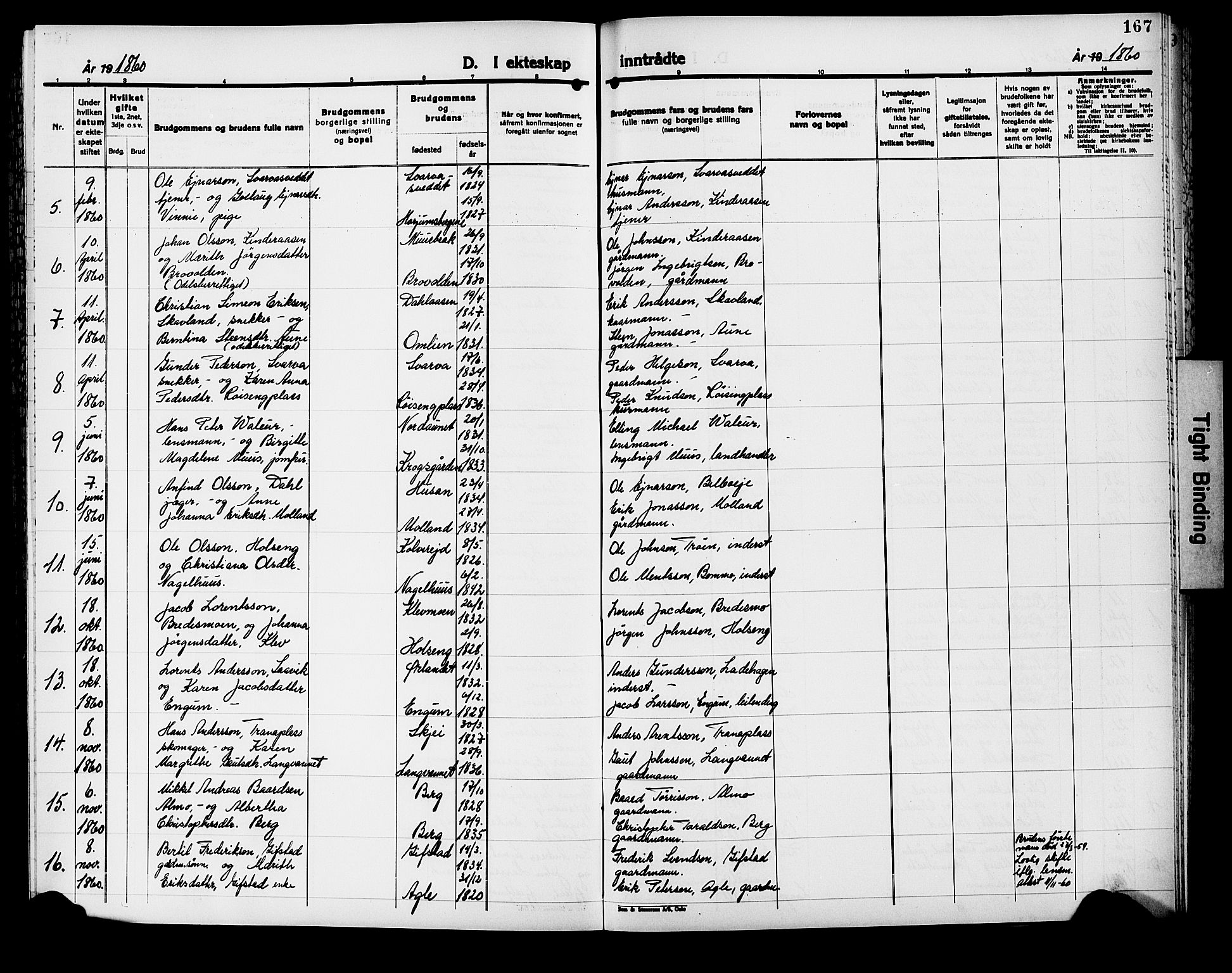 Ministerialprotokoller, klokkerbøker og fødselsregistre - Nord-Trøndelag, SAT/A-1458/749/L0485: Parish register (official) no. 749D01, 1857-1872, p. 167