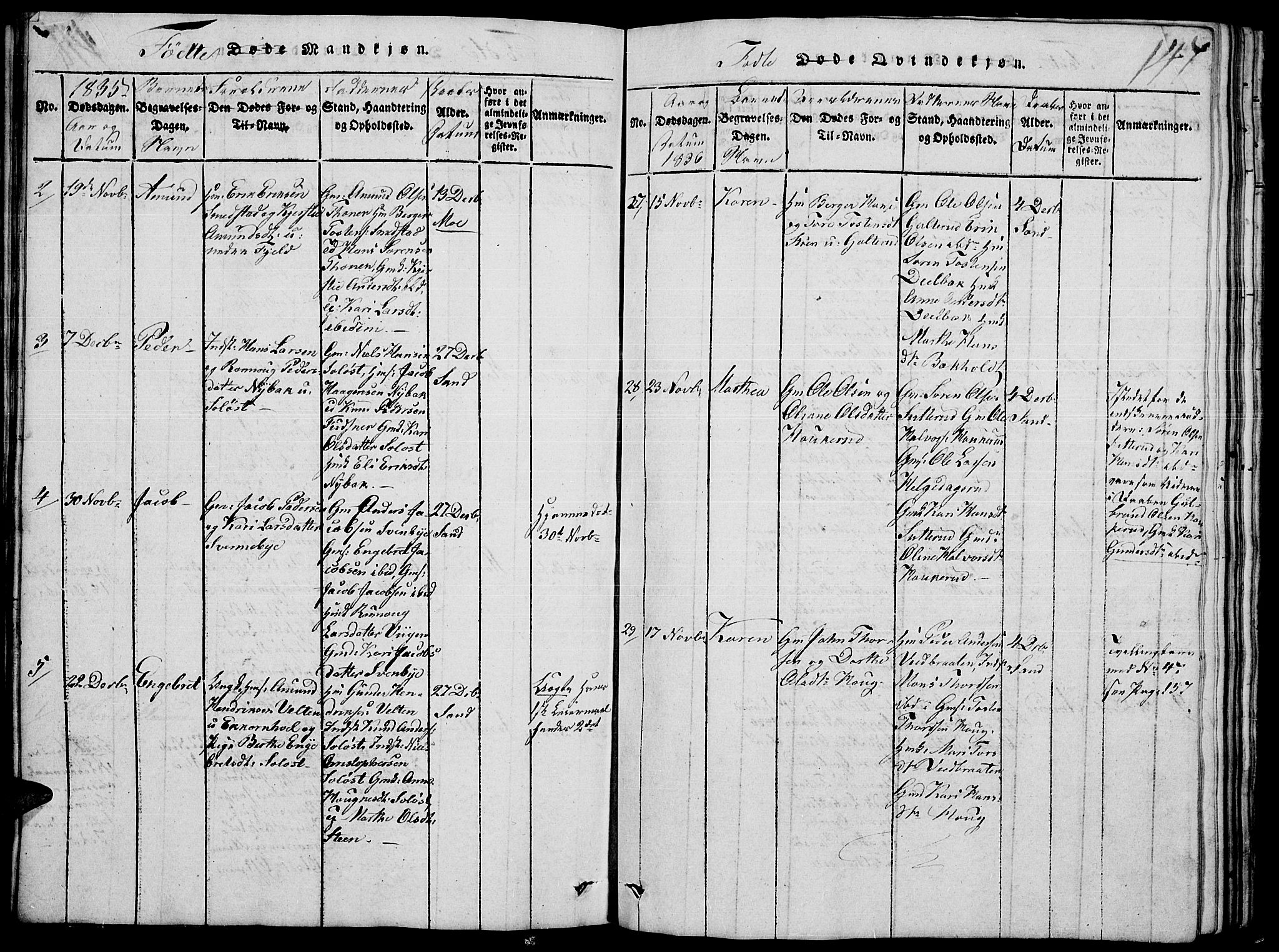 Nord-Odal prestekontor, AV/SAH-PREST-032/H/Ha/Hab/L0001: Parish register (copy) no. 1, 1819-1838, p. 147