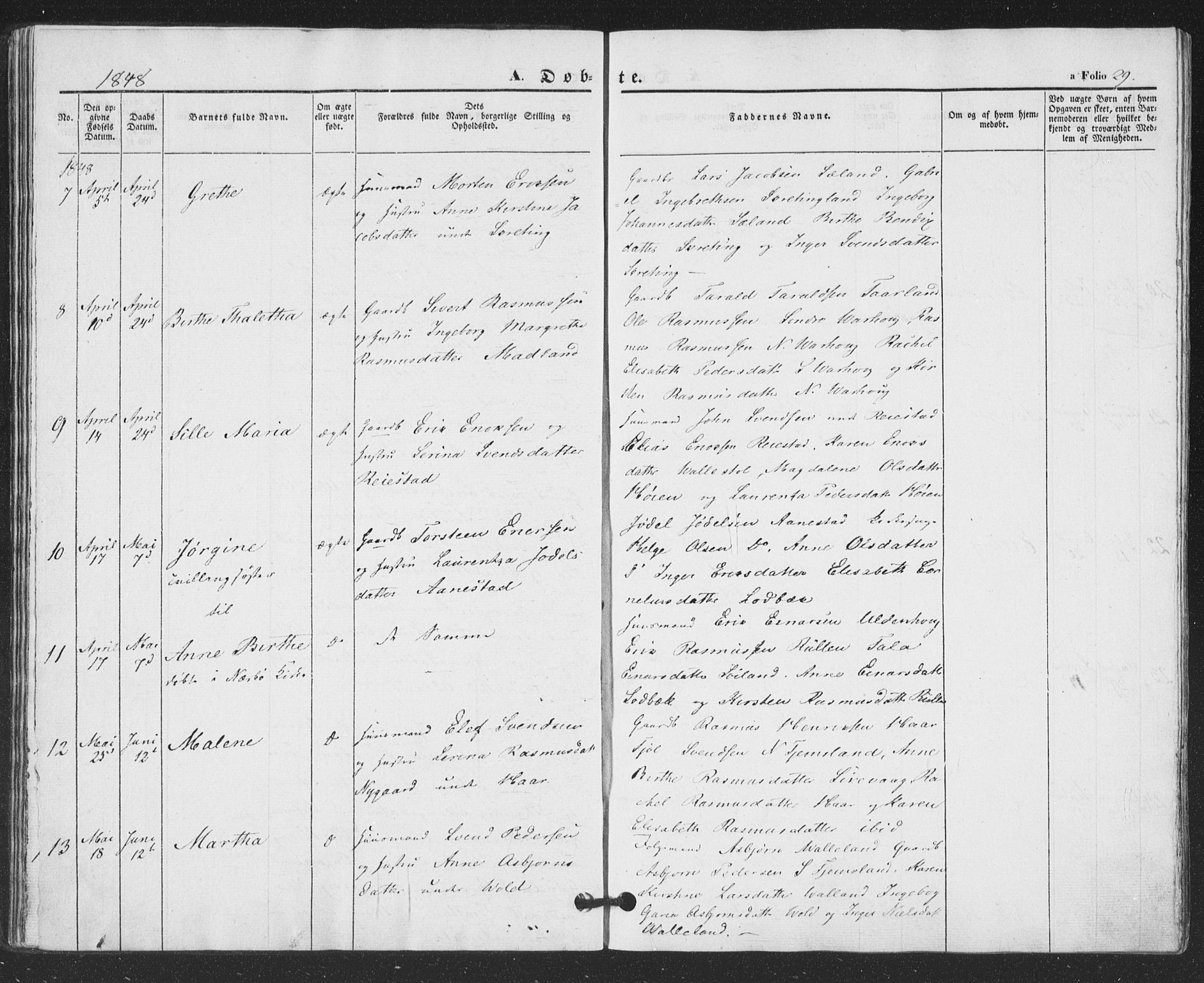 Hå sokneprestkontor, AV/SAST-A-101801/001/30BA/L0007: Parish register (official) no. A 6, 1842-1855, p. 29