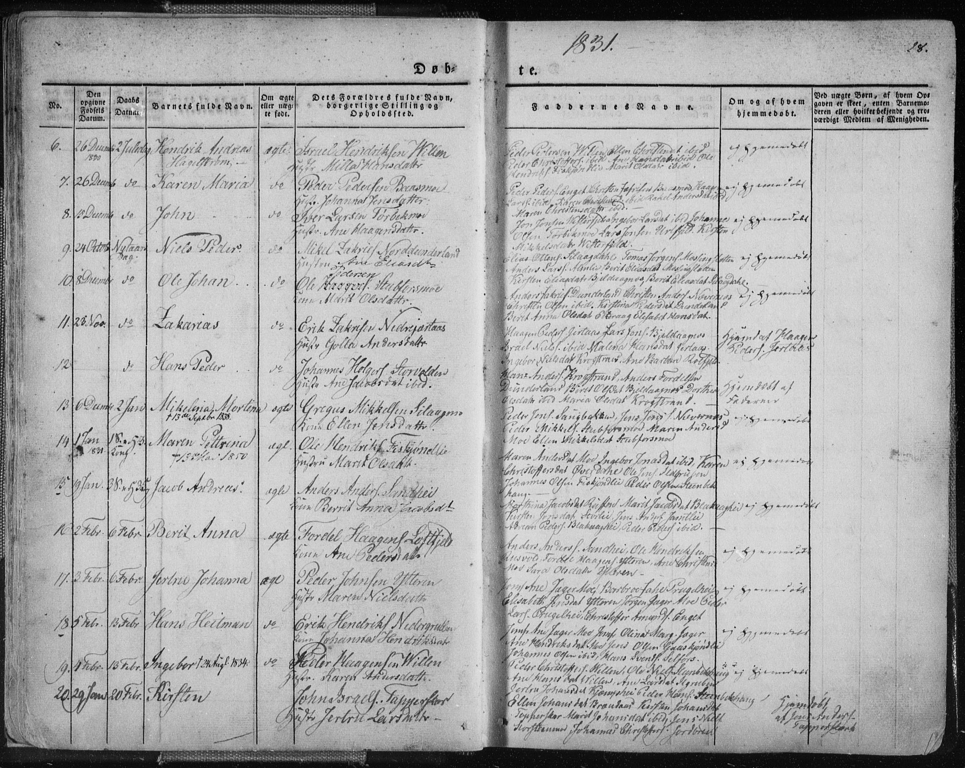 Ministerialprotokoller, klokkerbøker og fødselsregistre - Nordland, AV/SAT-A-1459/827/L0390: Parish register (official) no. 827A02, 1826-1841, p. 28