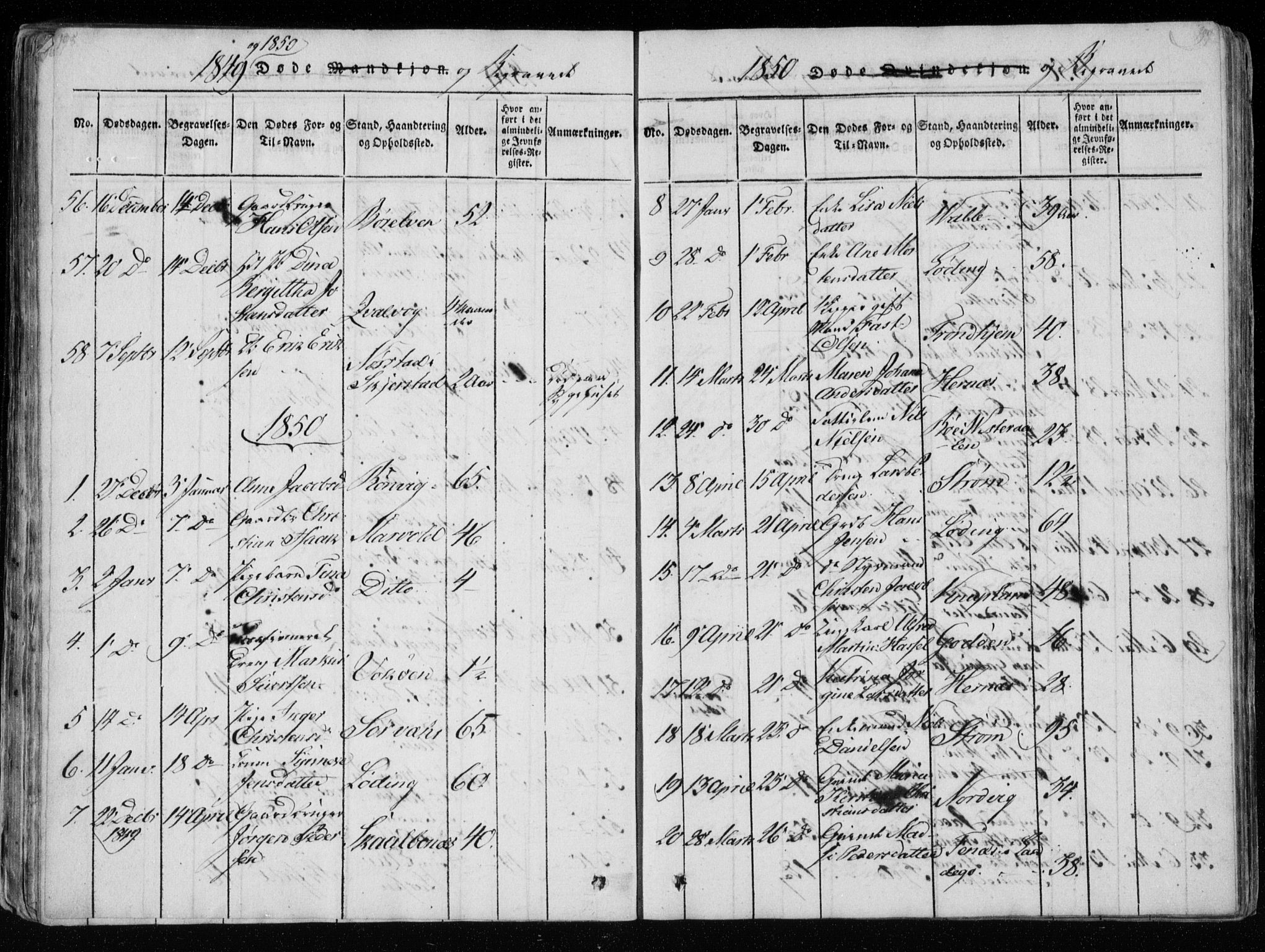 Ministerialprotokoller, klokkerbøker og fødselsregistre - Nordland, AV/SAT-A-1459/801/L0026: Parish register (copy) no. 801C01, 1820-1855, p. 198-199