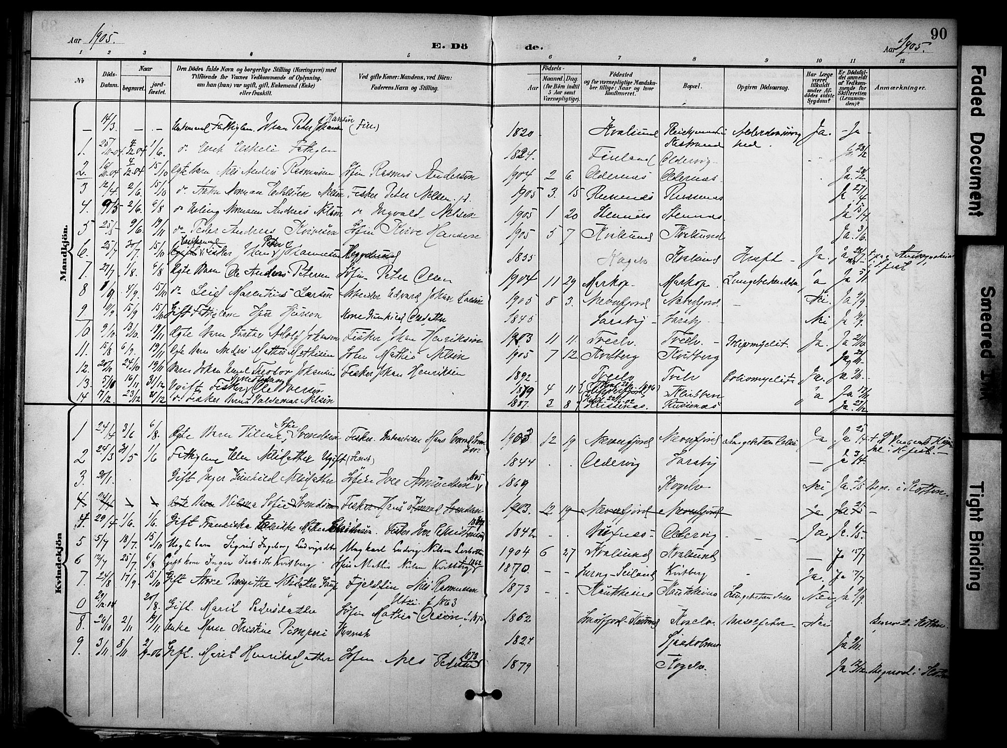 Hammerfest sokneprestkontor, AV/SATØ-S-1347/H/Ha/L0012.kirke: Parish register (official) no. 12, 1898-1908, p. 90