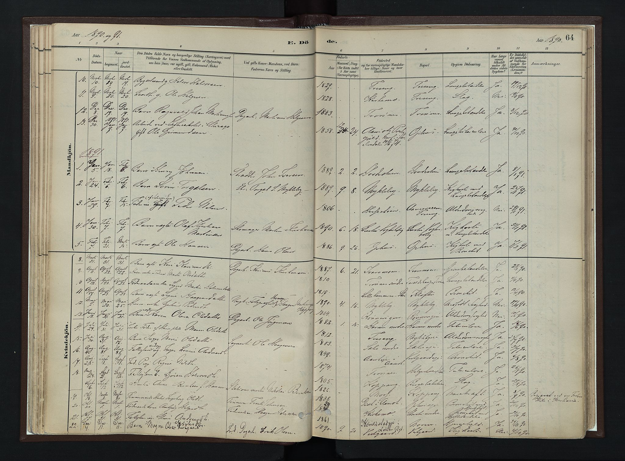Stor-Elvdal prestekontor, SAH/PREST-052/H/Ha/Haa/L0003: Parish register (official) no. 3, 1882-1901, p. 64