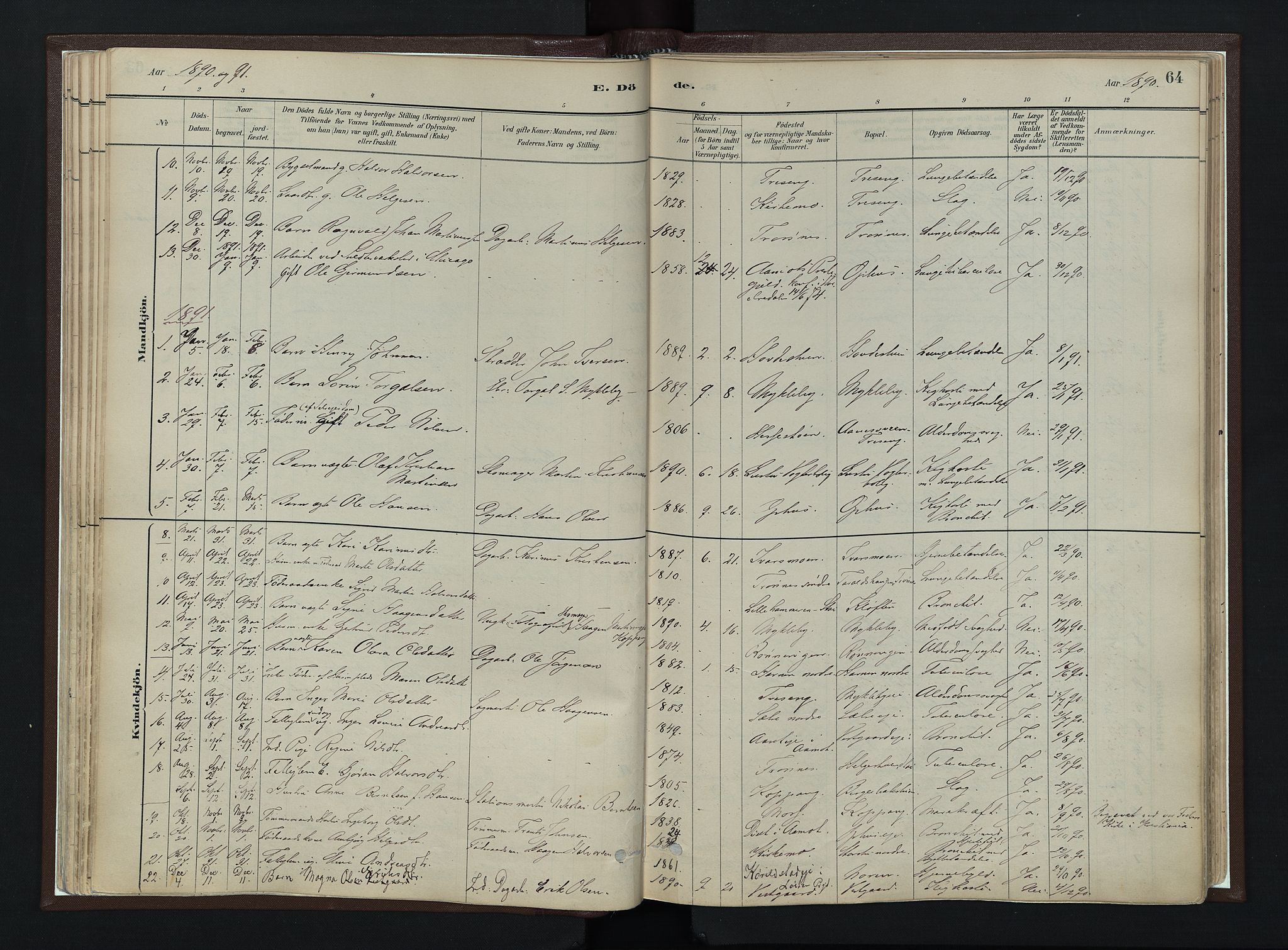 Stor-Elvdal prestekontor, AV/SAH-PREST-052/H/Ha/Haa/L0003: Parish register (official) no. 3, 1882-1901, p. 64