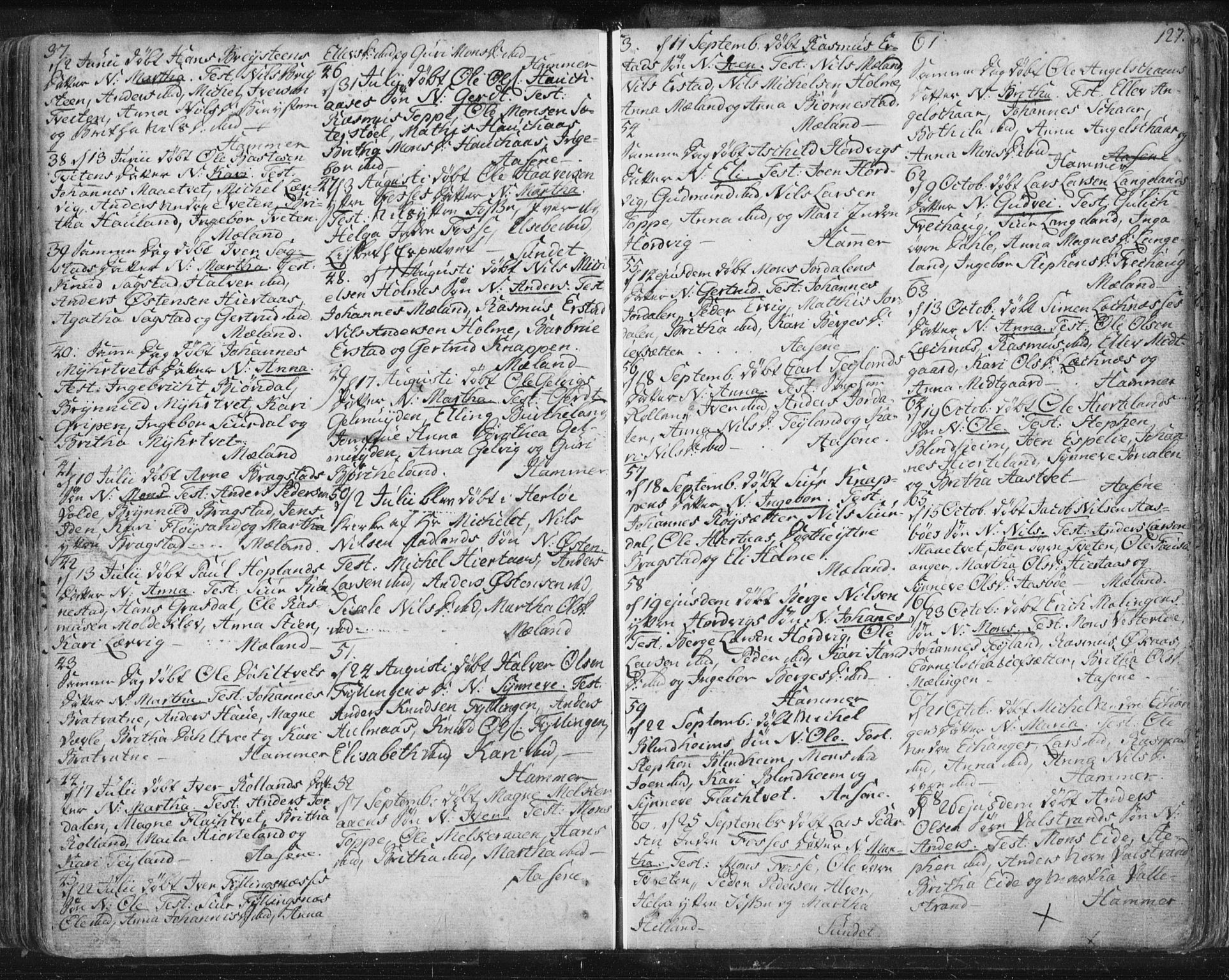 Hamre sokneprestembete, SAB/A-75501/H/Ha/Haa/Haaa/L0008: Parish register (official) no. A 8, 1778-1804, p. 127