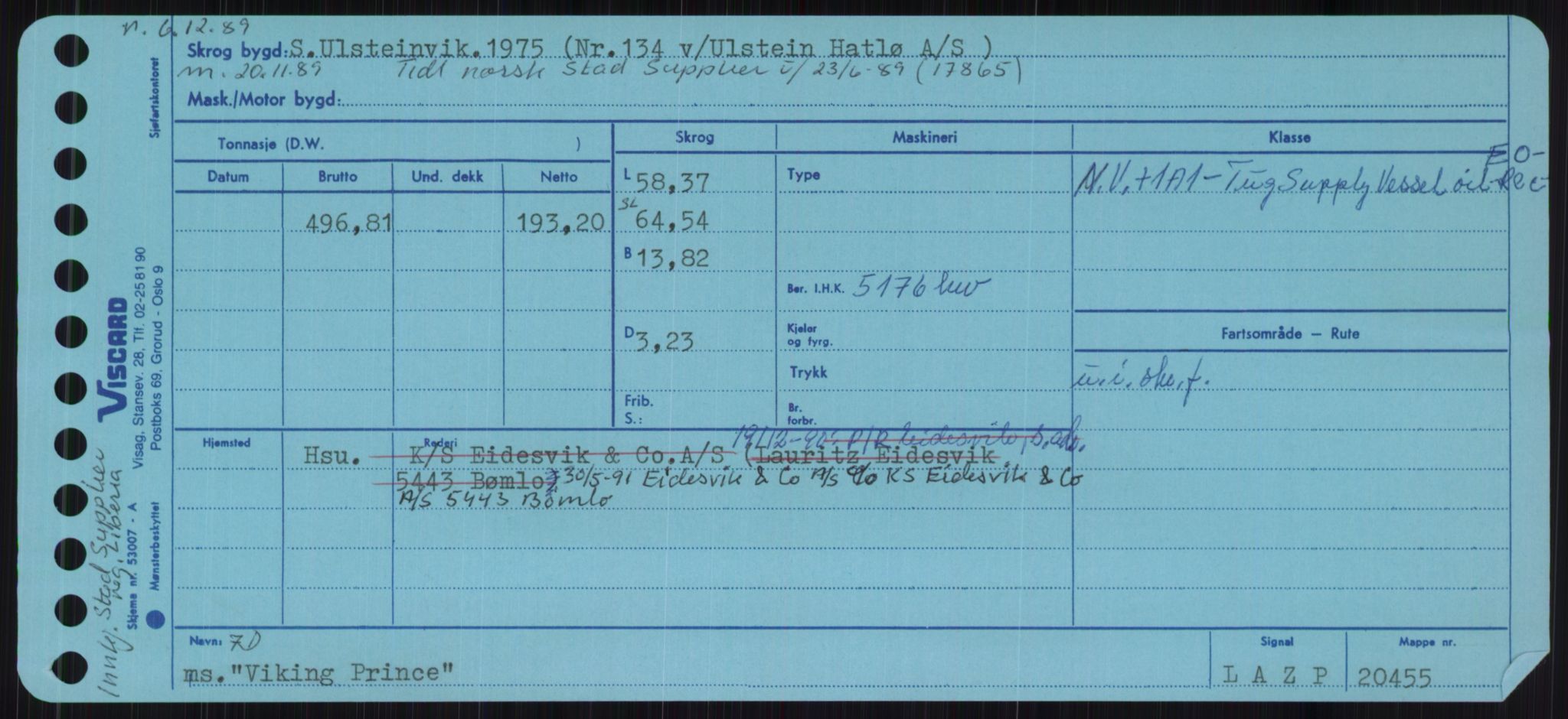 Sjøfartsdirektoratet med forløpere, Skipsmålingen, AV/RA-S-1627/H/Ha/L0006/0002: Fartøy, Sver-Å / Fartøy, U-Å, p. 461