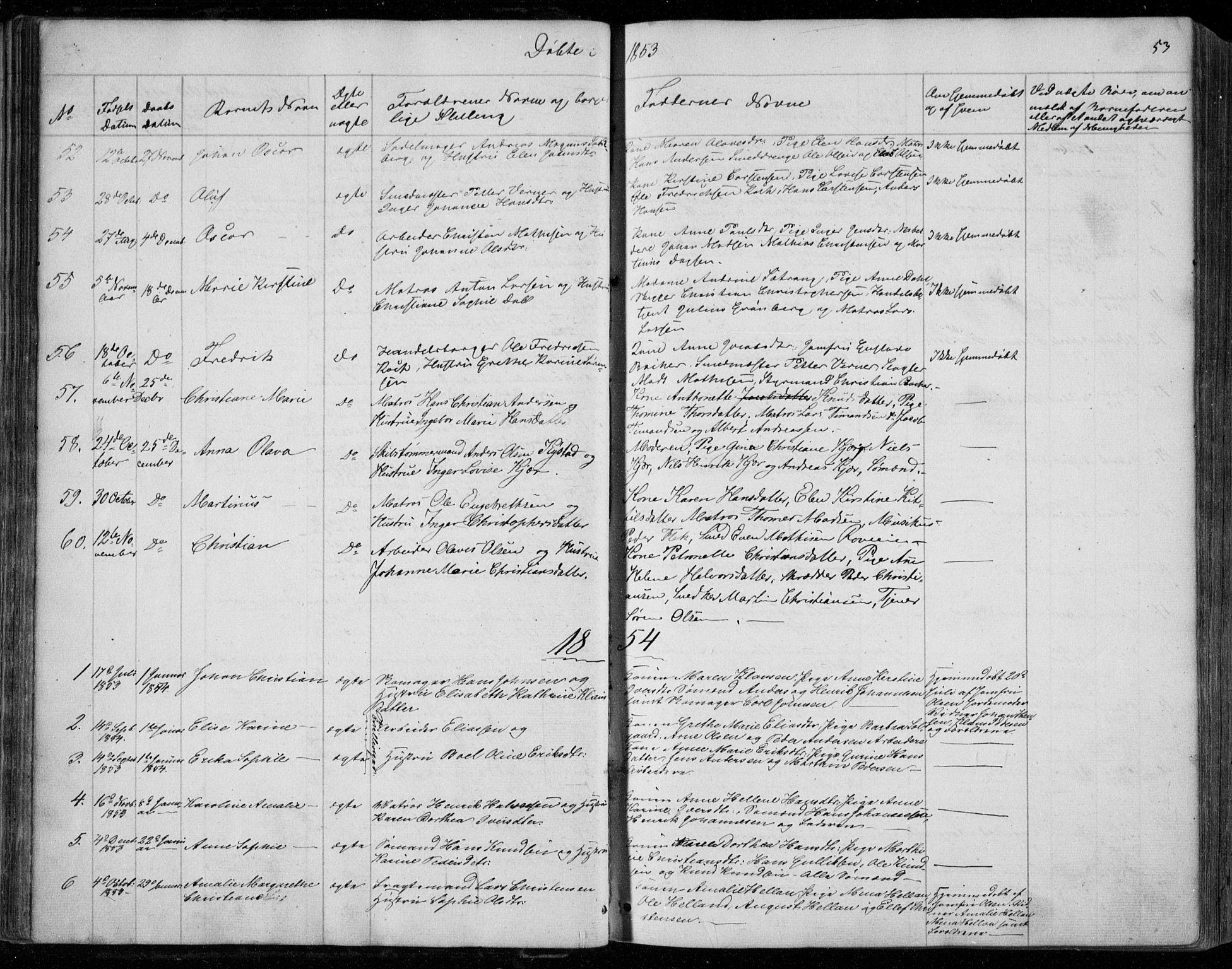 Holmestrand kirkebøker, SAKO/A-346/F/Fa/L0002: Parish register (official) no. 2, 1840-1866, p. 53