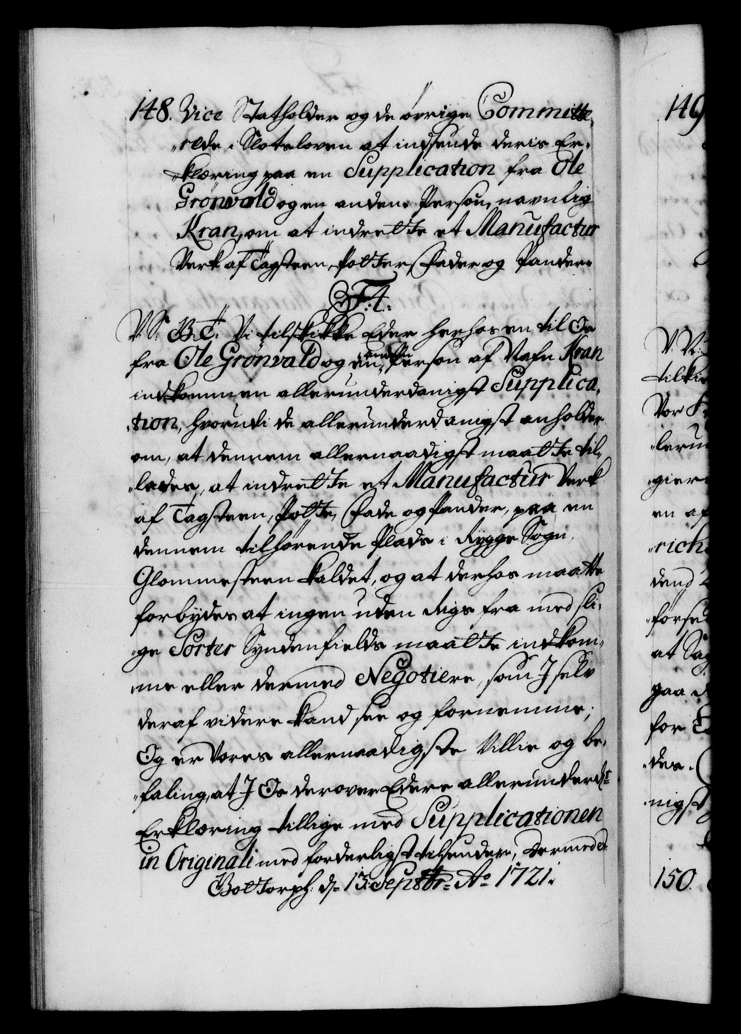 Danske Kanselli 1572-1799, AV/RA-EA-3023/F/Fc/Fca/Fcab/L0021: Norske tegnelser, 1719-1721, p. 502b