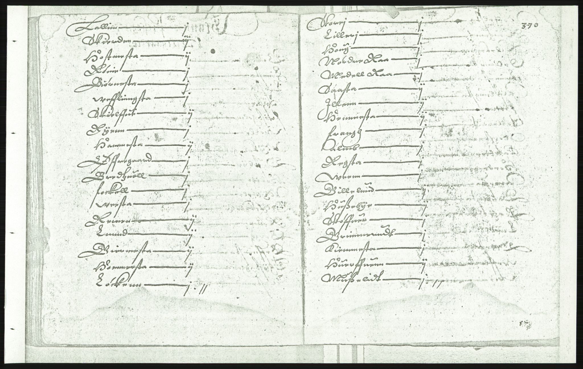 Manuskriptsamlingen, RA/EA-3667/F/L0175e: Kopi av Universitetsbiblioteket, manuskript kvarto nr. 503, Manntall på fulle og halve og ødegårder uti Oslo og Hamar stift anno 1602,V Gudbrandsdalen, Hedmark, Østerdalen, Hadeland, 1602, p. 368b-369a