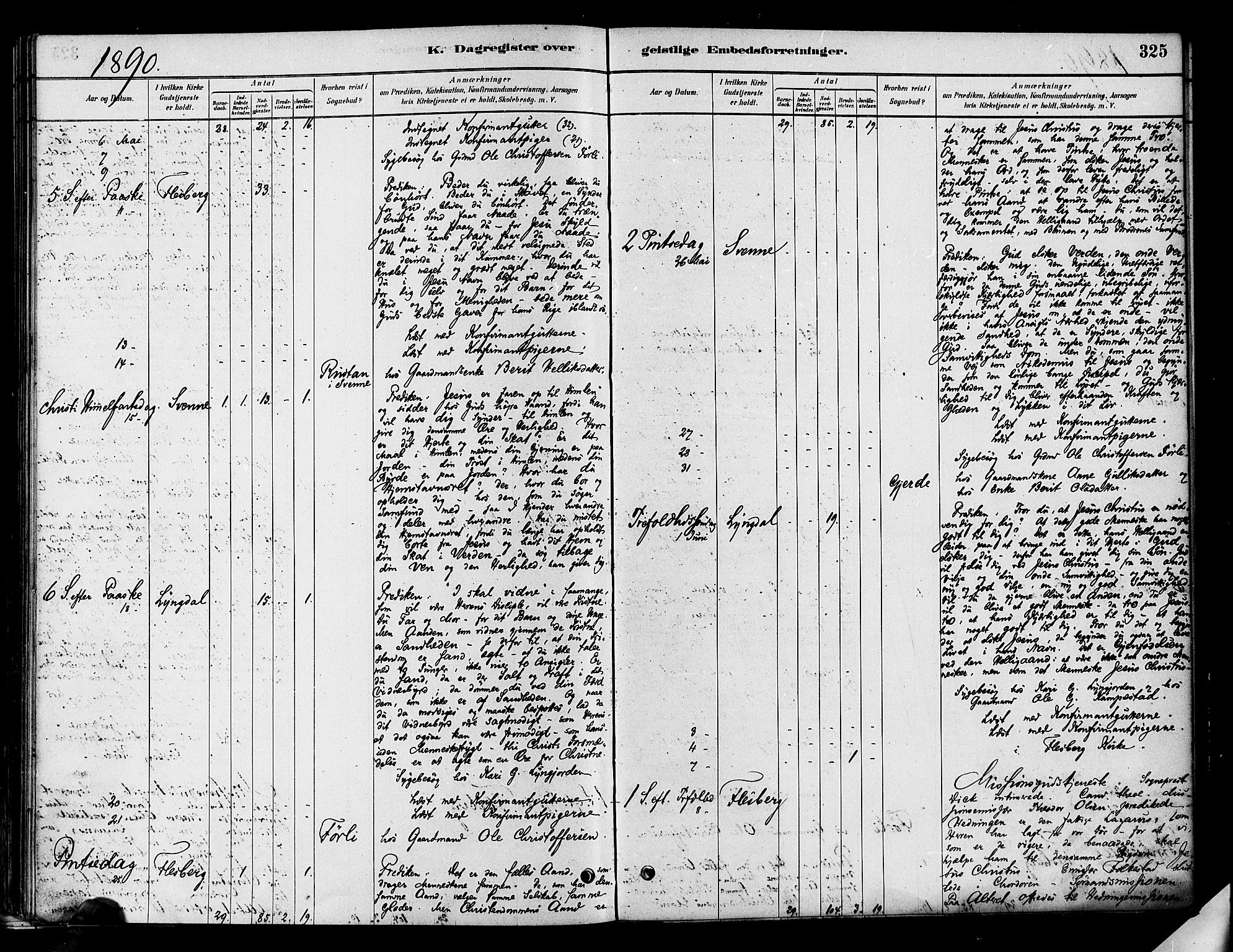 Flesberg kirkebøker, AV/SAKO-A-18/F/Fa/L0008: Parish register (official) no. I 8, 1879-1899, p. 325