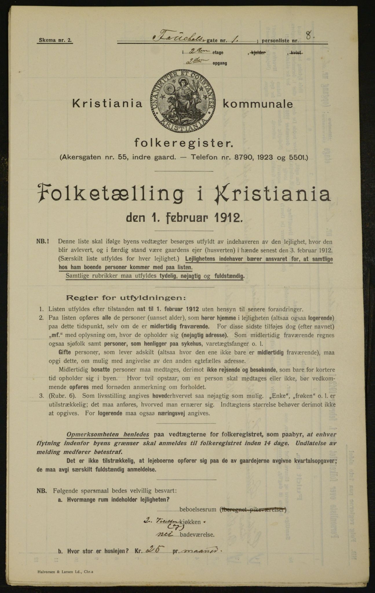 OBA, Municipal Census 1912 for Kristiania, 1912, p. 23657