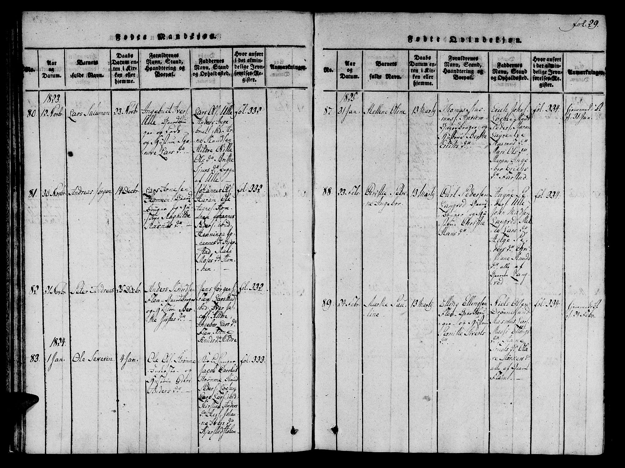 Ministerialprotokoller, klokkerbøker og fødselsregistre - Møre og Romsdal, SAT/A-1454/536/L0495: Parish register (official) no. 536A04, 1818-1847, p. 29