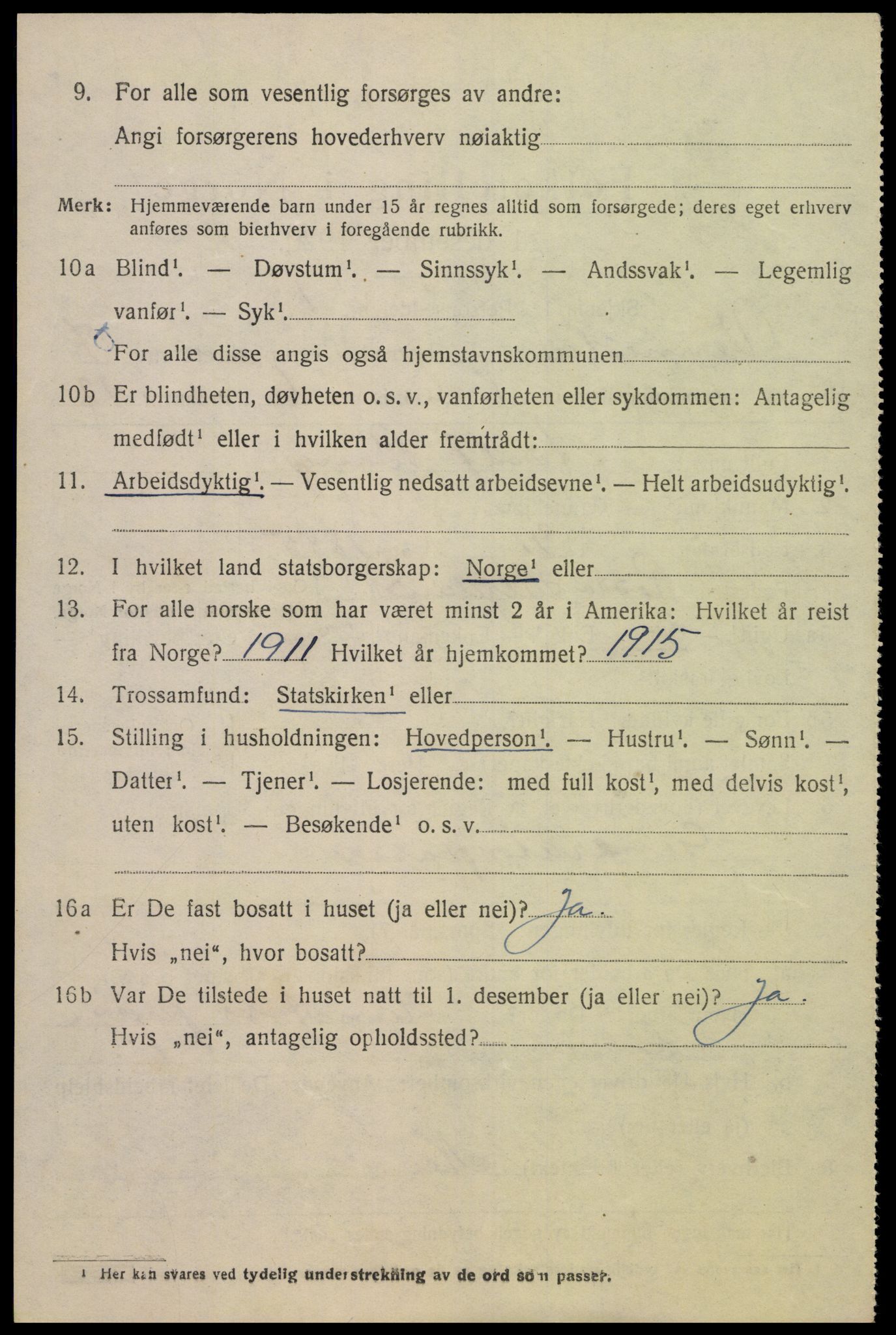 SAK, 1920 census for Vennesla, 1920, p. 5511